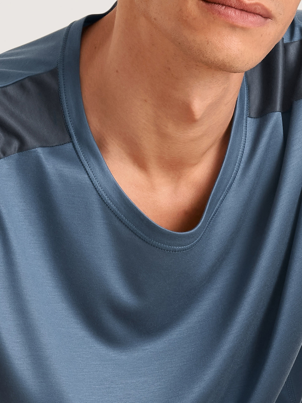 Kurzarm-Shirt DEEPSLEEPWEAR Cooling - vintage indigo (CALIDA 457)