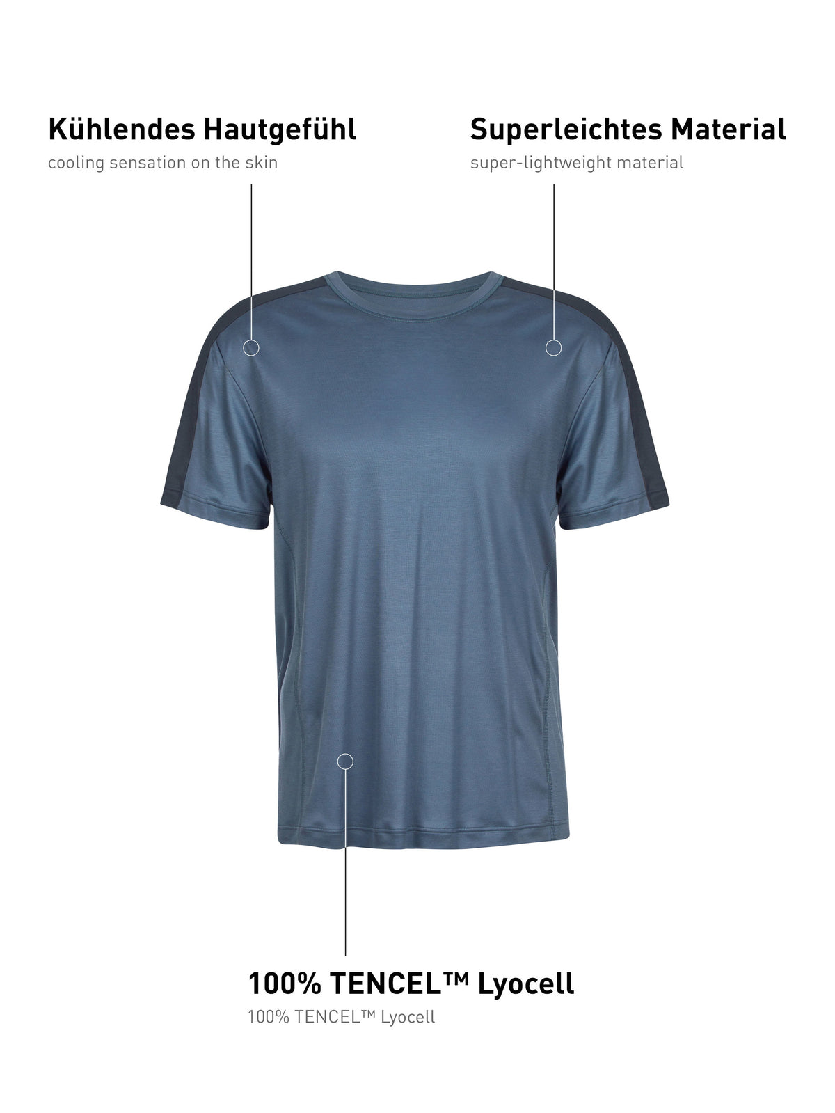Kurzarm-Shirt DEEPSLEEPWEAR Cooling - vintage indigo (CALIDA 457)