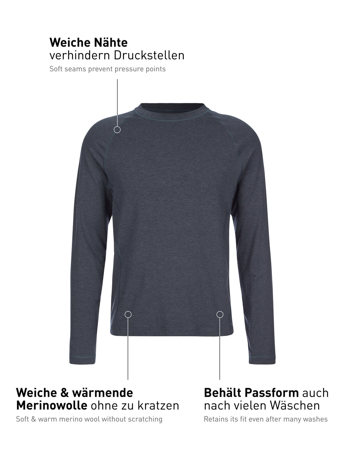 Long-sleeved shirt DEEPSLEEPWEAR Warming - anthracite (CALIDA 989)
