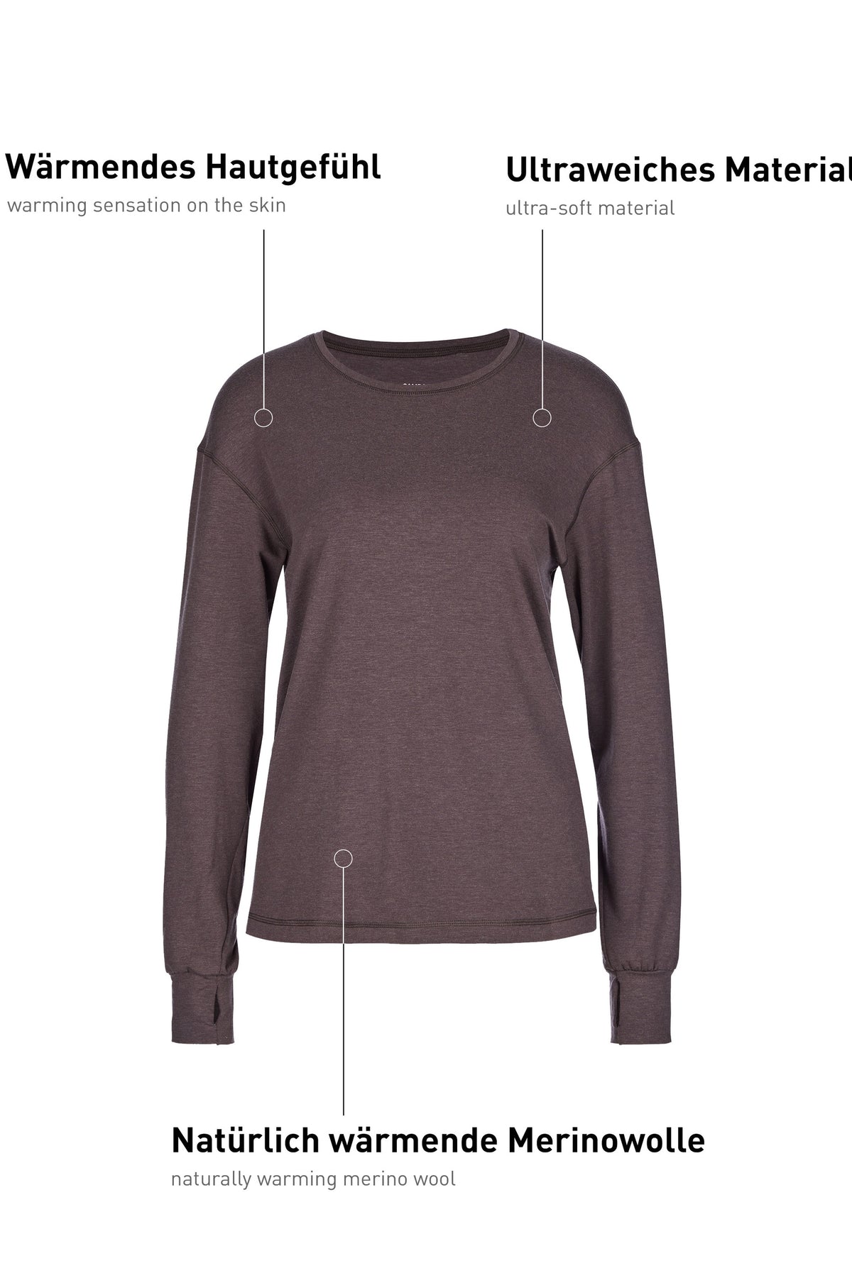 Camicia a maniche lunghe DEEPSLEEPWEAR Warming - tortora tenue (CALIDA 327)