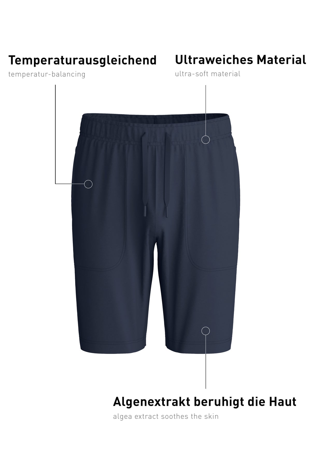 Bermuda avec poches latérales DEEPSLEEPWEAR Balancing - bleu saphir (CALIDA 480)