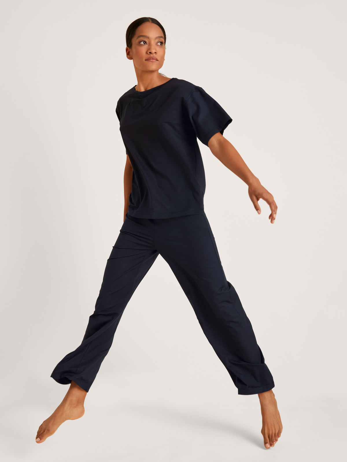 Pantalon de pyjama coupe palazzo DEEPSLEEPWEAR Balancing - bleu lapis foncé (CALIDA 339)