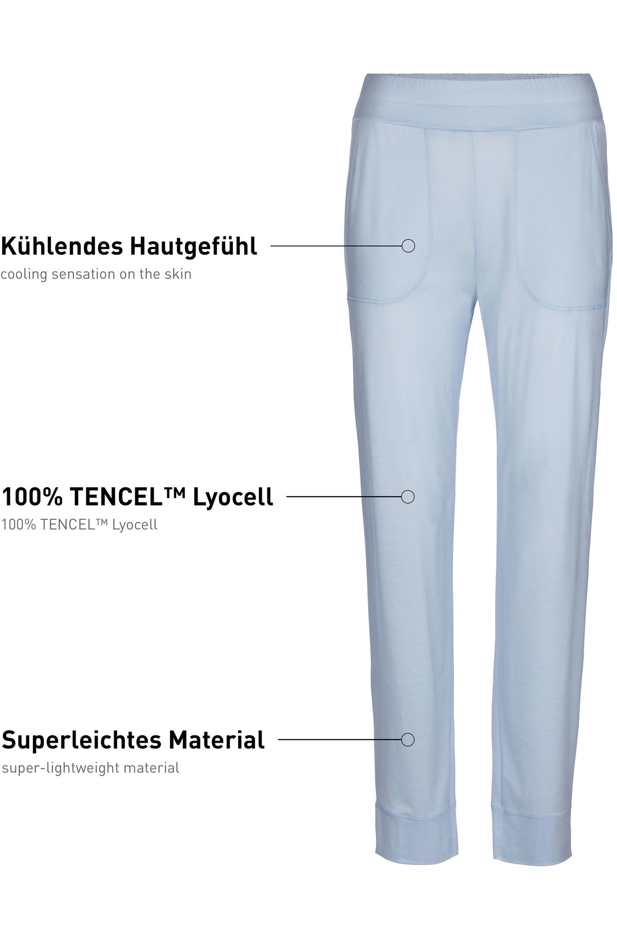 Pantaloni del pigiama con tasche laterali DEEPSLEEPWEAR Cooling - blu armonia (CALIDA 470)