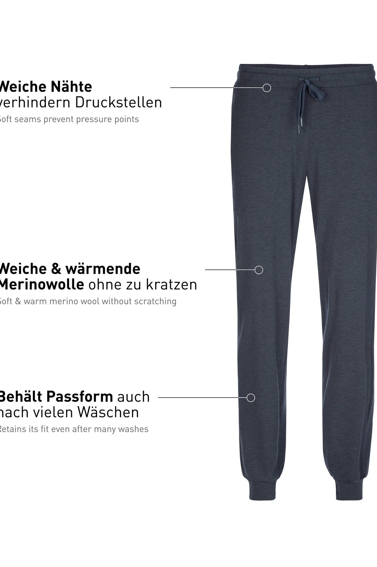 Pantalon de pyjama à revers DEEPSLEEPWEAR Warming - anthracite (CALIDA 989)