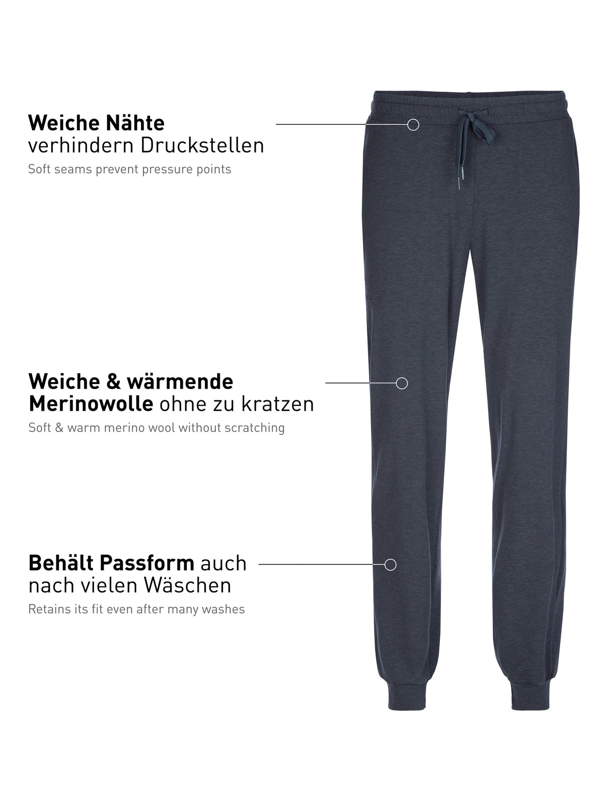 Pyjamahose mit Bündchen DEEPSLEEPWEAR Warming - anthrazit (CALIDA 989)