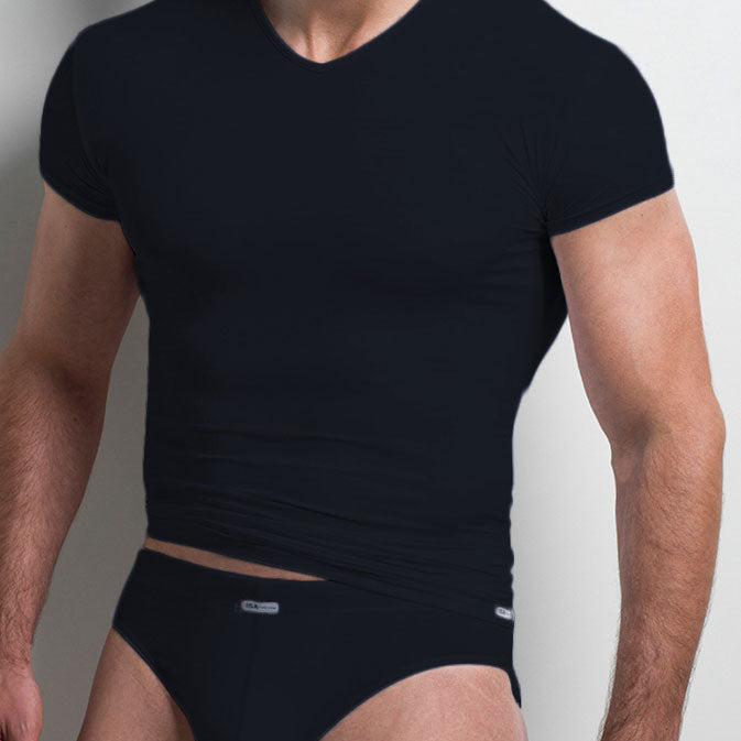 短袖衬衫,V领 TENCEL SOFT-LINE