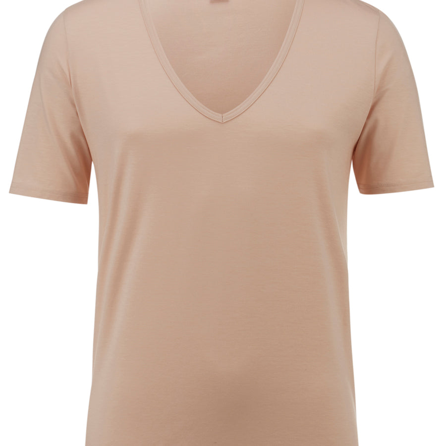 Shirt MICROMODAL kurzarm, mit tiefem V-Neck