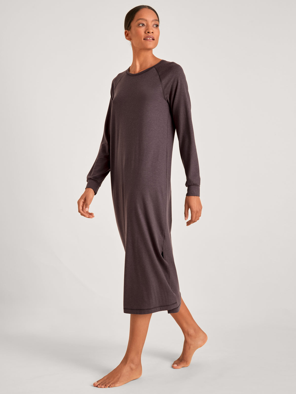 Langarm-Nachthemd DEEPSLEEPWEAR Warming (120 cm) - soft taupe (CALIDA 327)