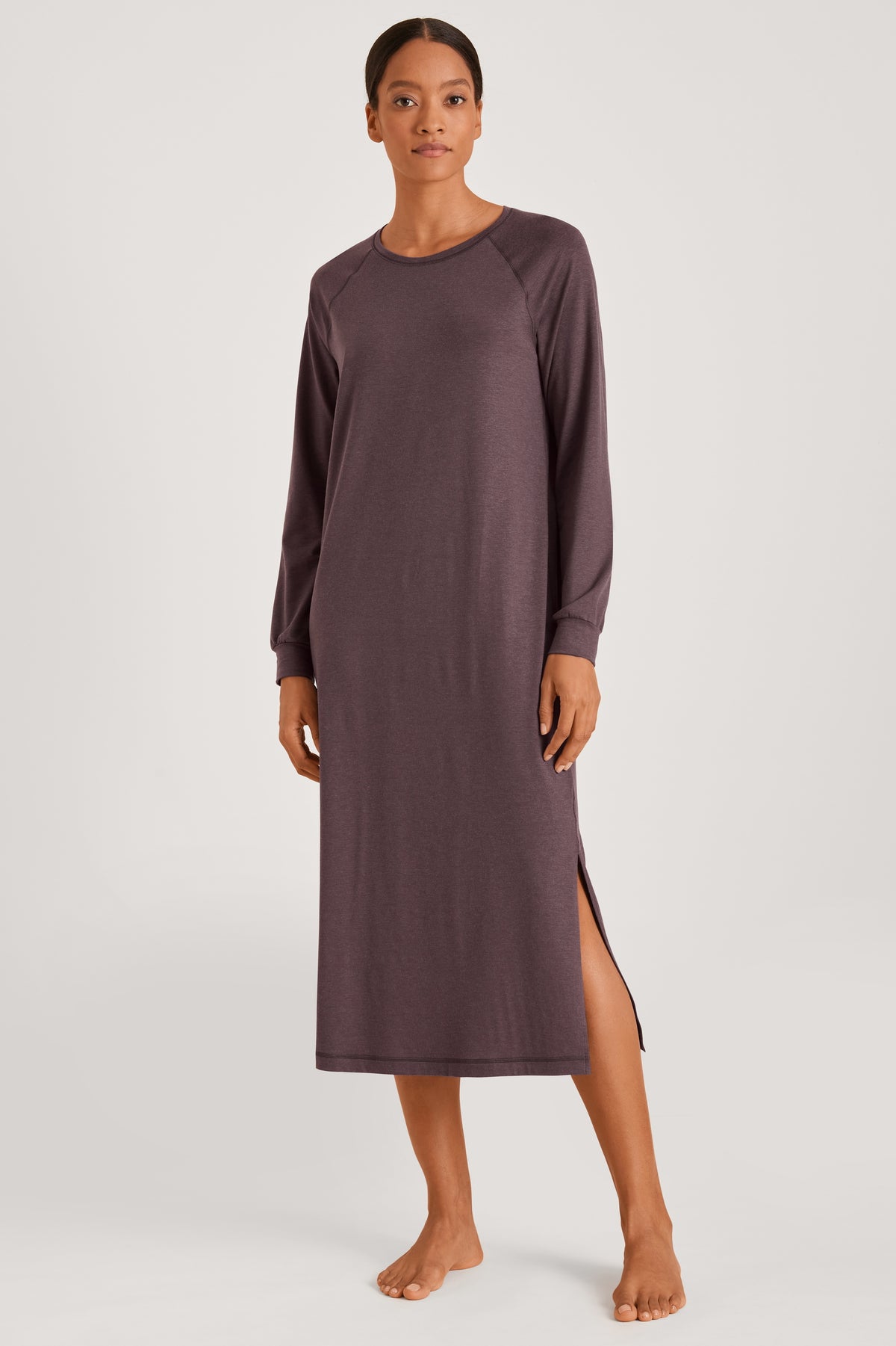 Camicia da notte a maniche lunghe DEEPSLEEPWEAR Warming (120 cm) - tortora tenue (CALIDA 327)
