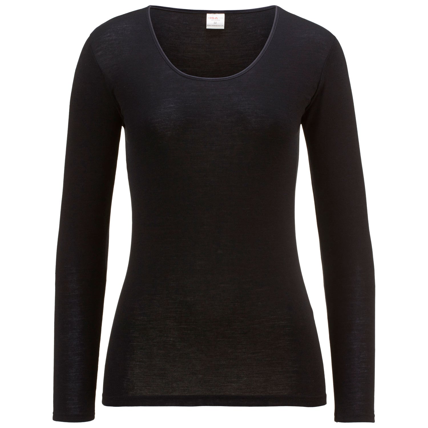 Shirt long sleeve, O-Neck, VIRGIN WOOL & SILK