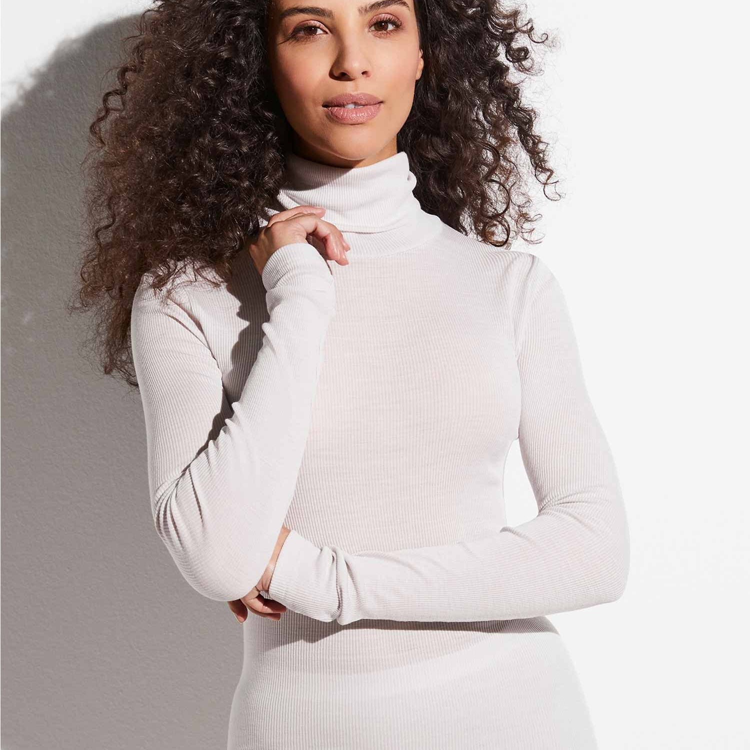 Chemise à col roulé WOOL & SILK