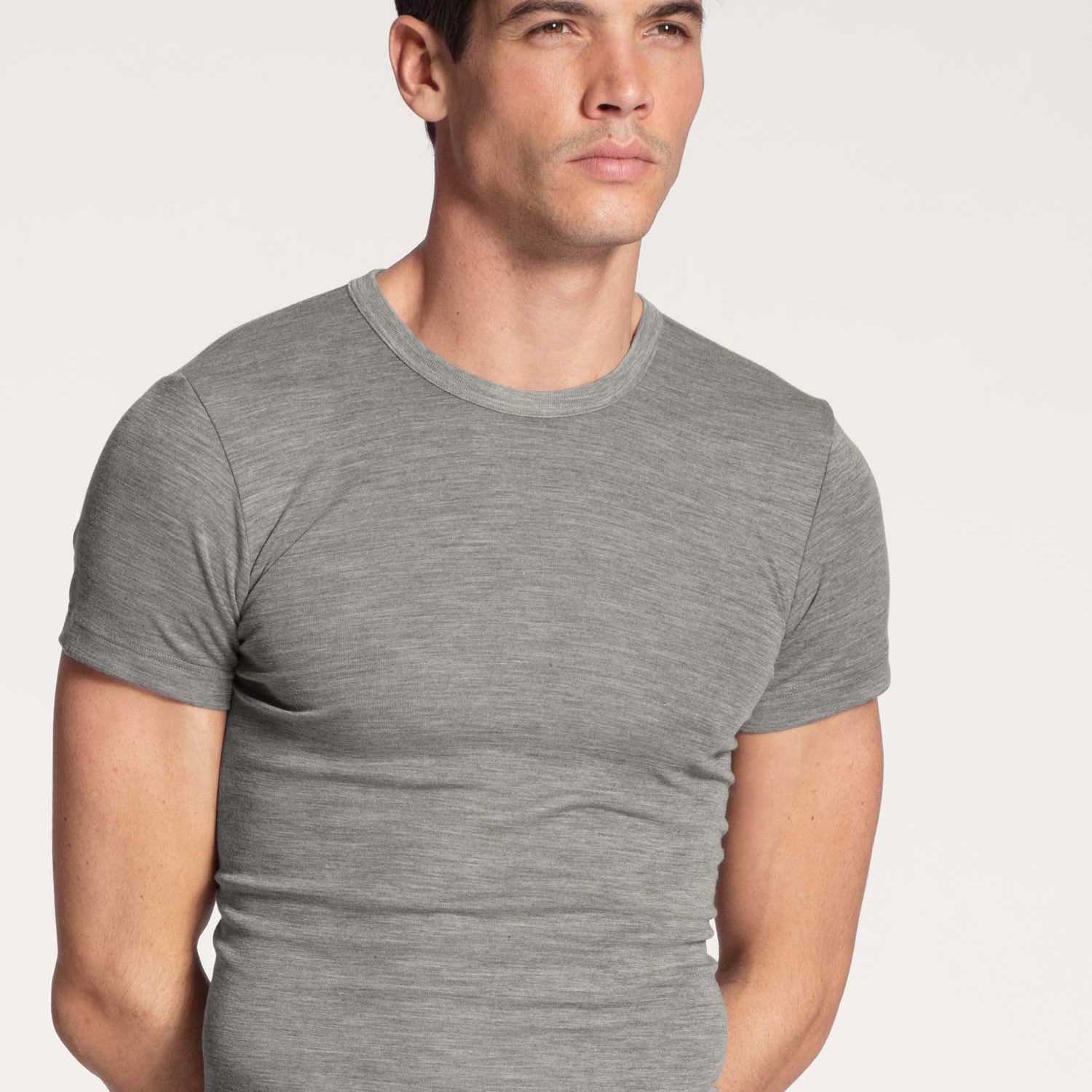 تي شيرت، خط رقبة مستدير, WOOL & SILK