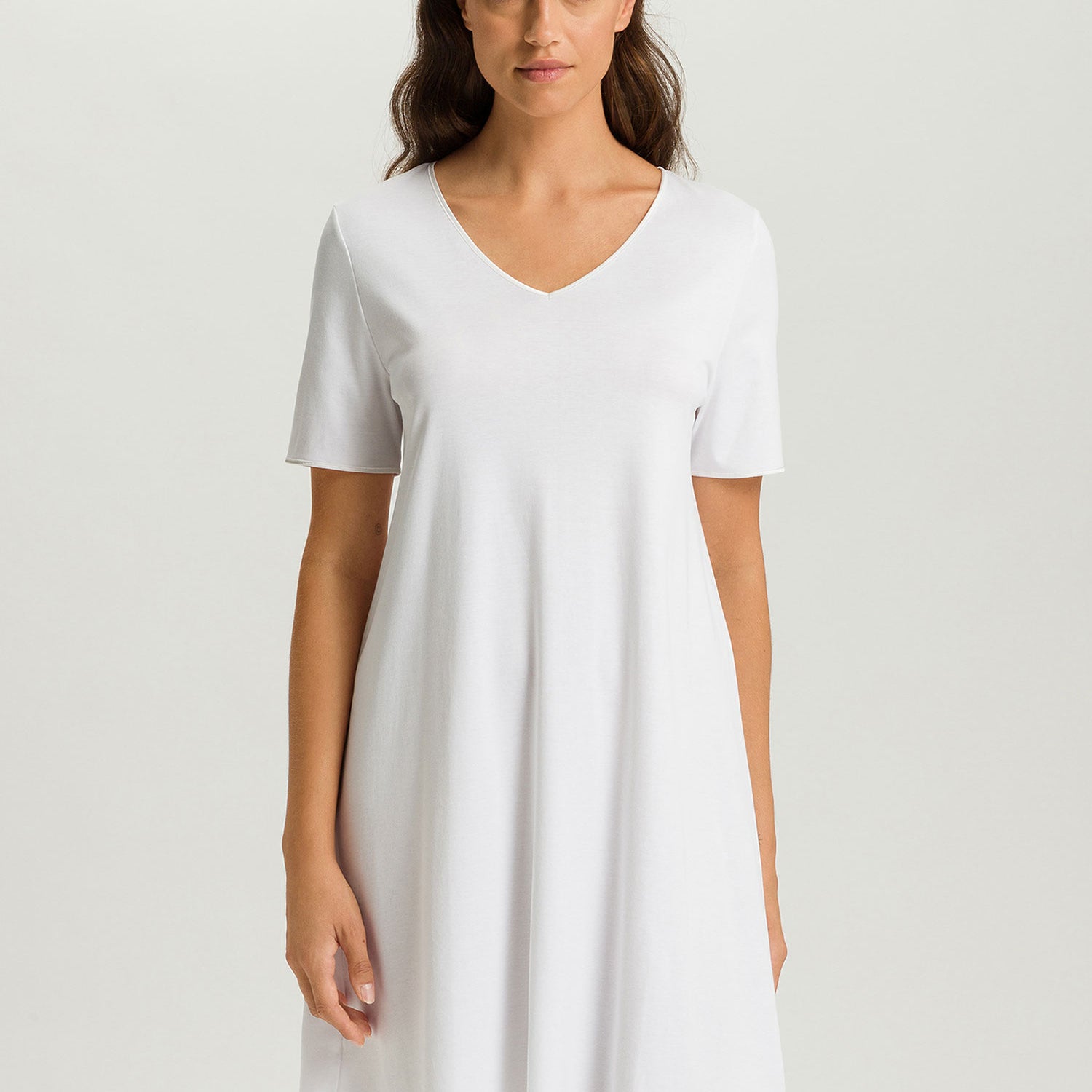 Chemise de nuit, manches courtes, 90cm de longueur, COTTON SILK