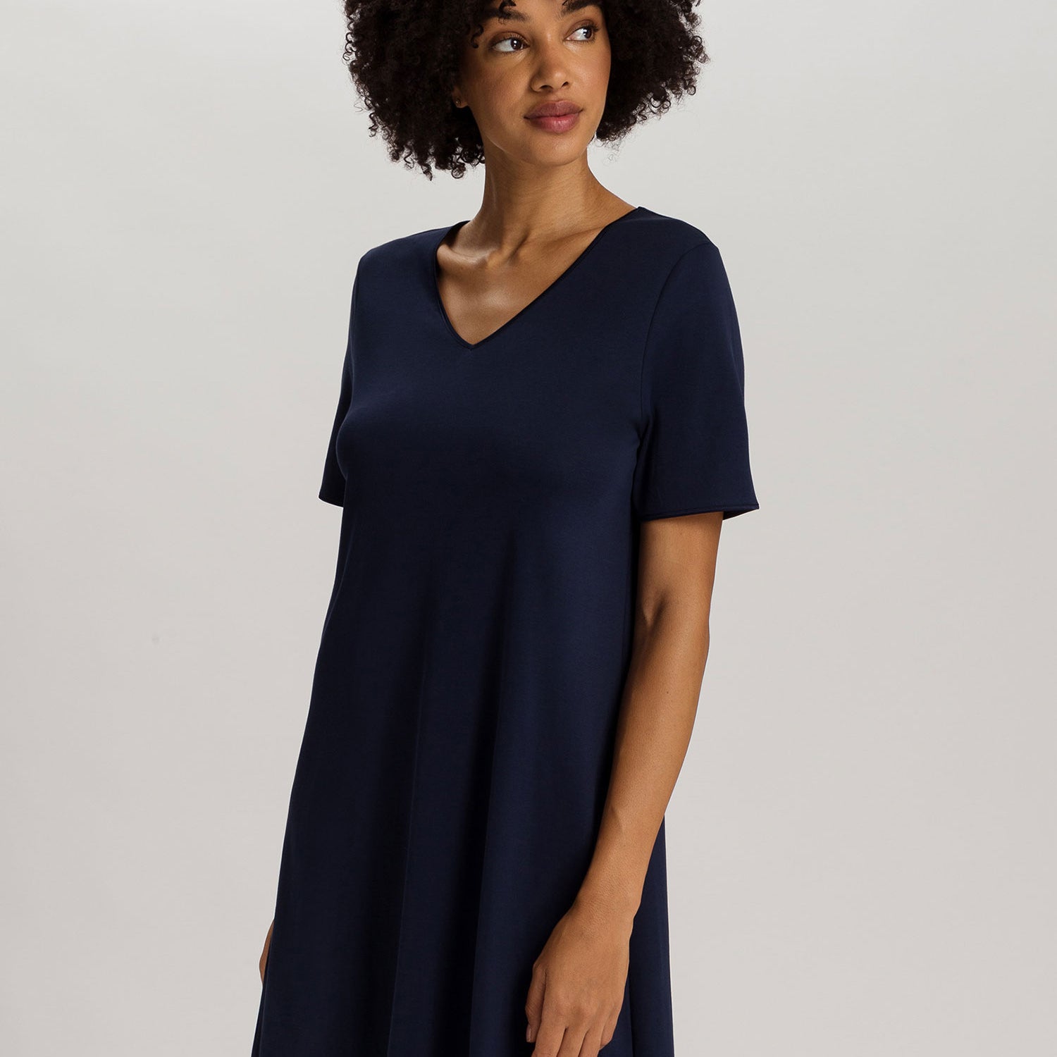 Chemise de nuit, manches courtes, 90cm de longueur, COTTON SILK