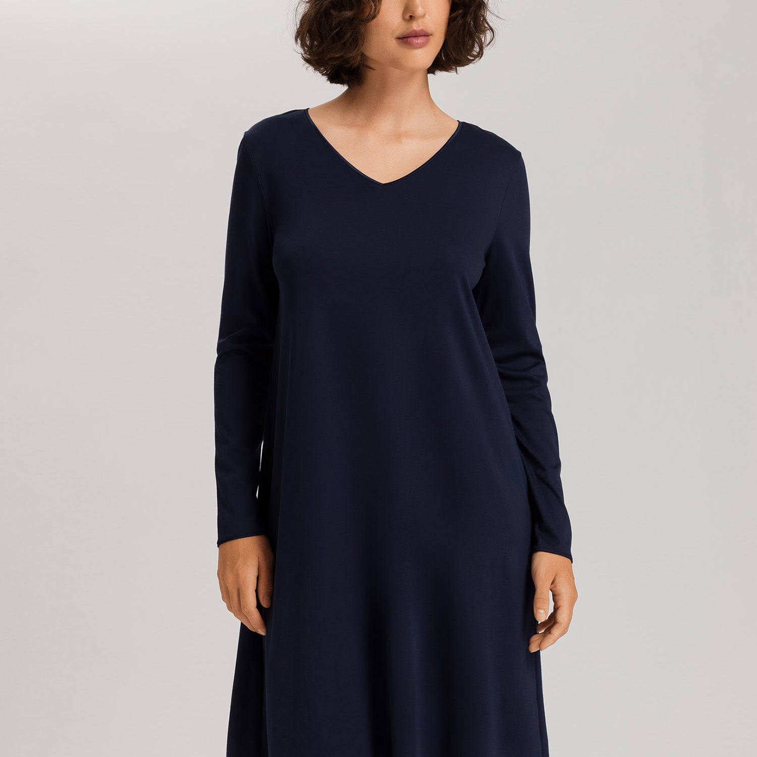 Chemise de nuit, manches longues, 100 cm de longueur, COTTON SILK