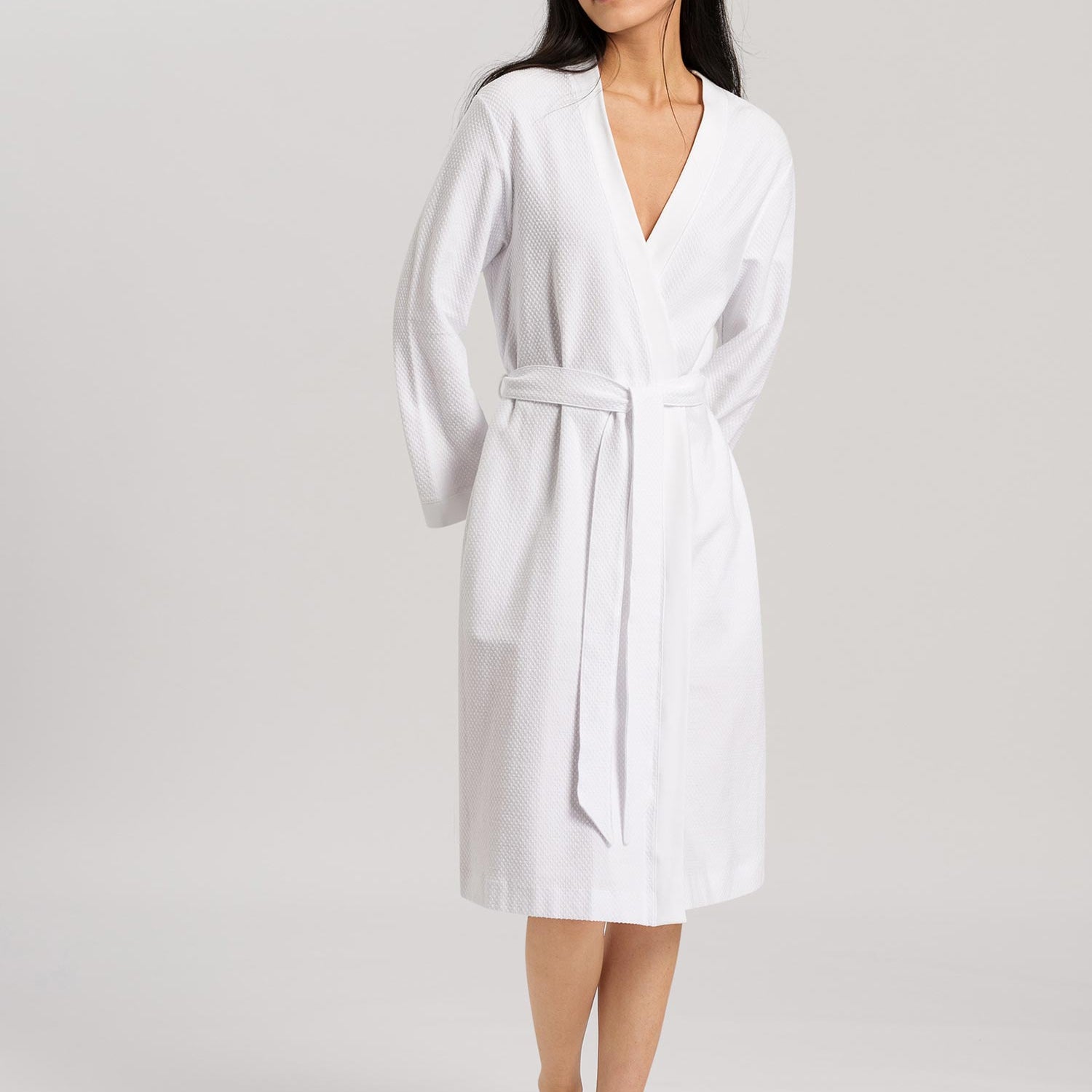 Robe, Peignoir de bain, piqué gaufré, longueur 100cm, ROBE SELECTION