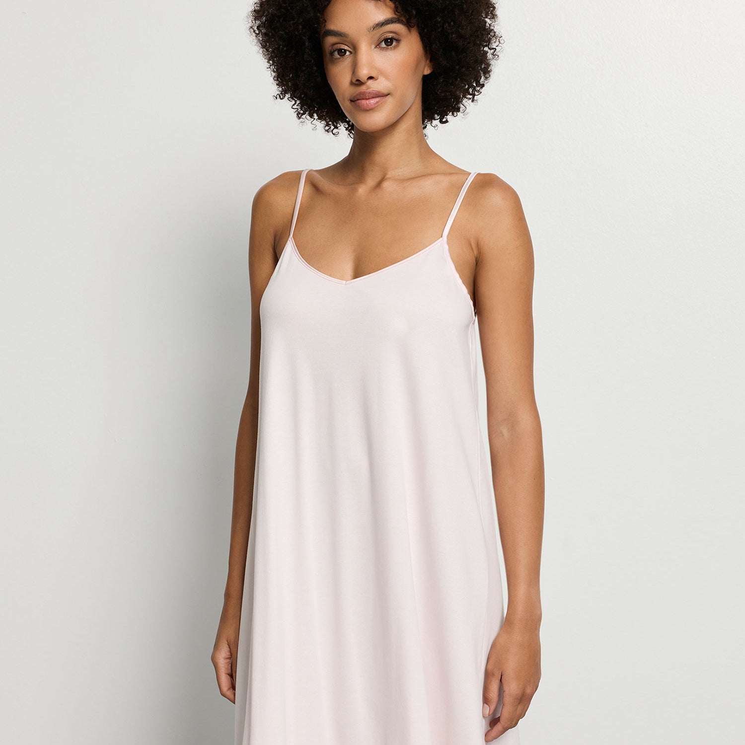 Spaghetti-Dress, 95cm lunghezza, COTTON SILK, nel colore estivo honeydew