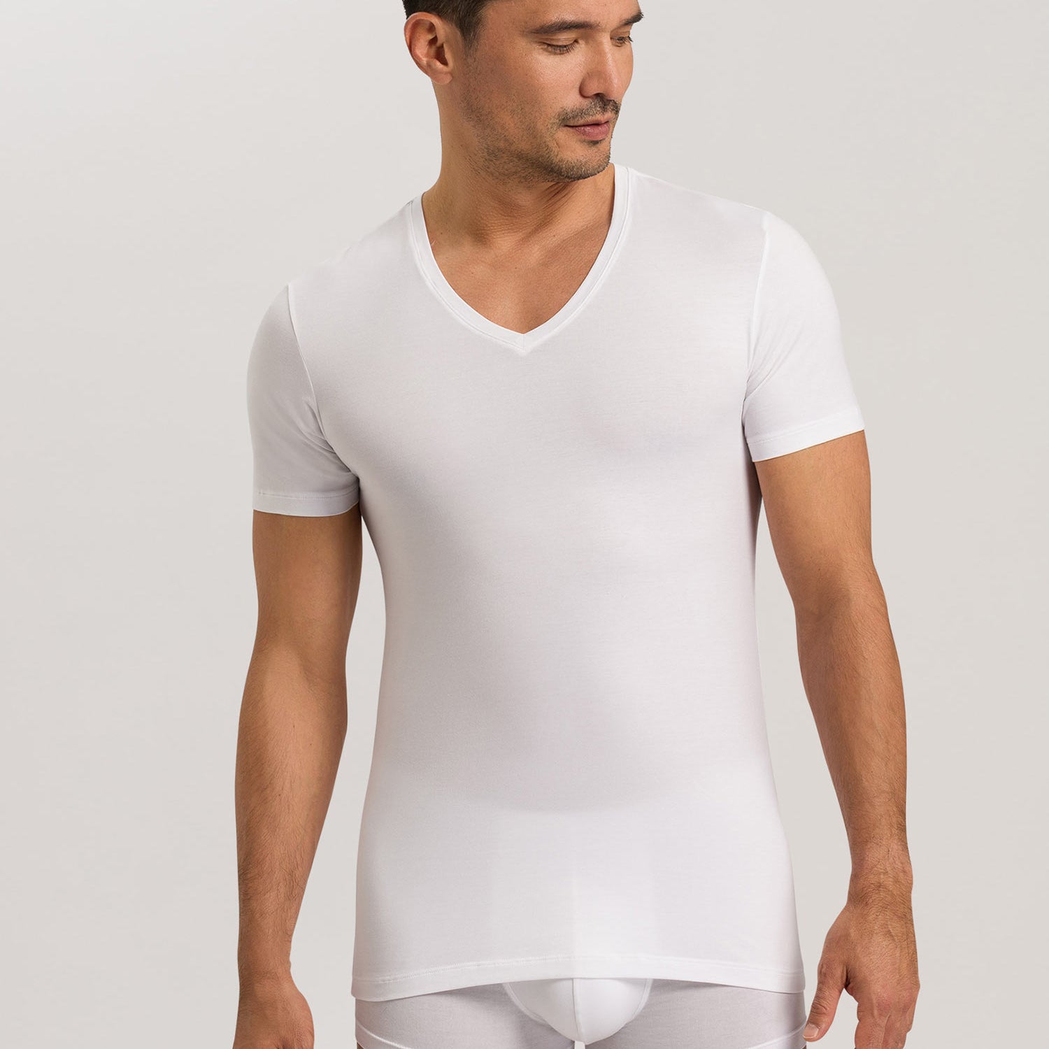 T-Shirt mit V-Ausschnitt, COTTON SUPERIOR