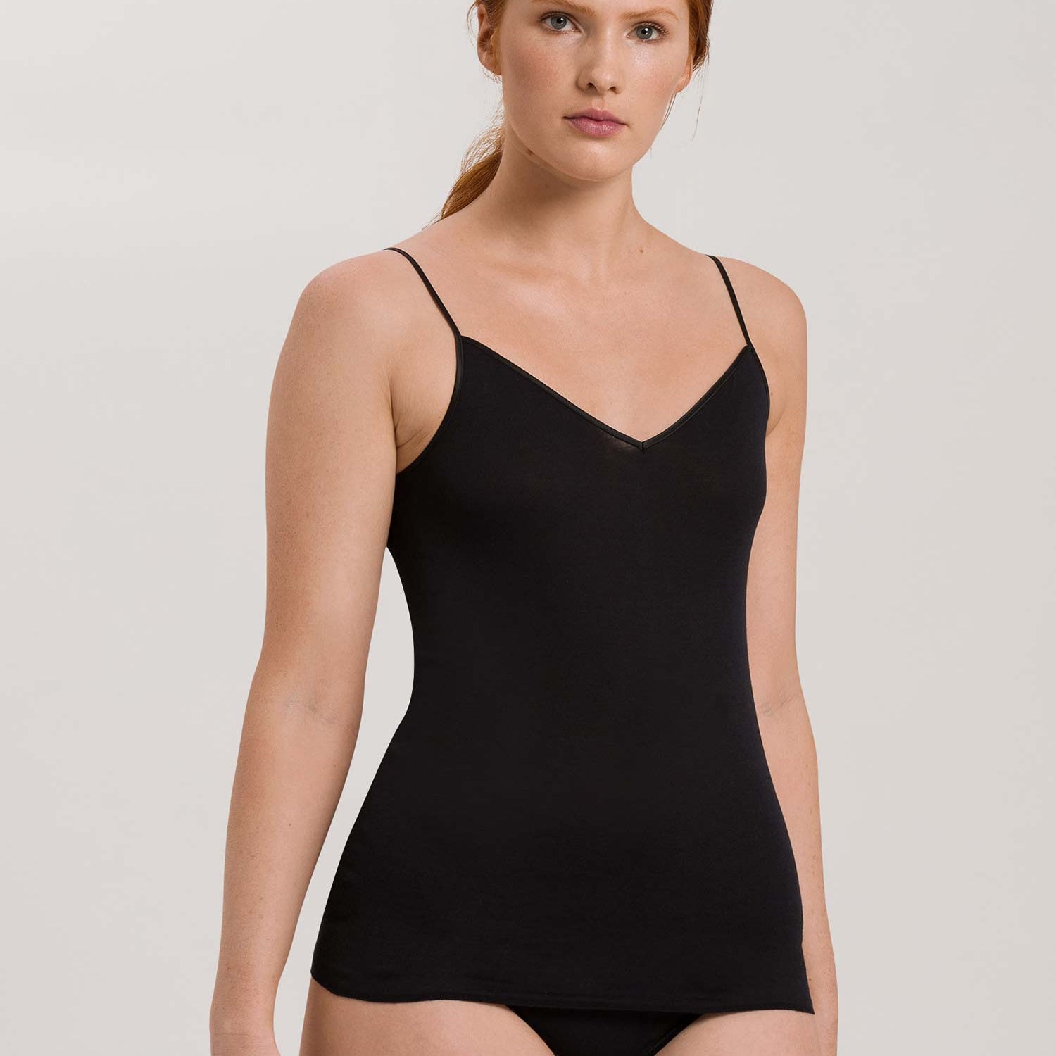 Spaghetti-Top COTTON SEAMLESS, V-Neck