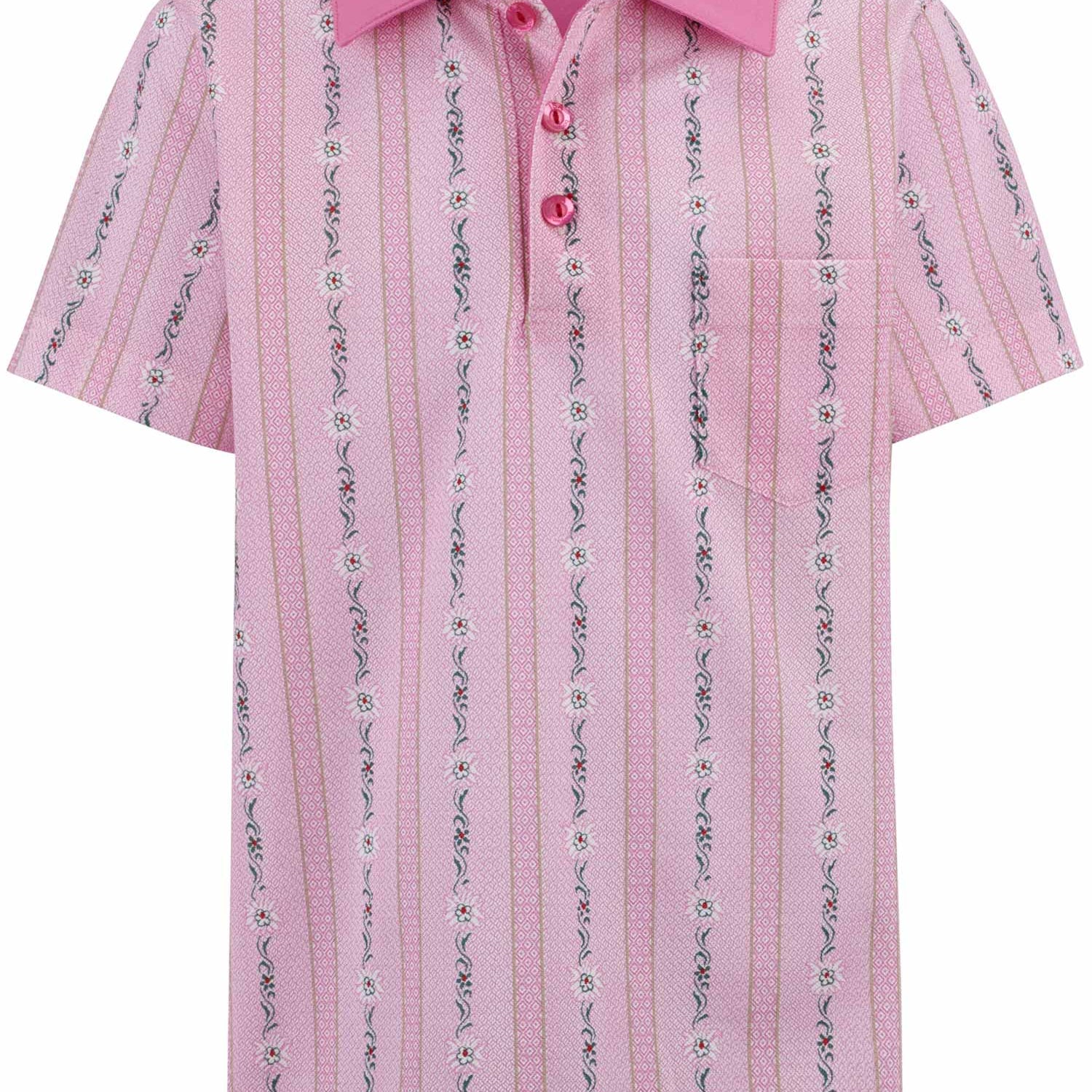 Women-Polo shirt, short-sleeved, EDELWEISS, in light blue and pink
