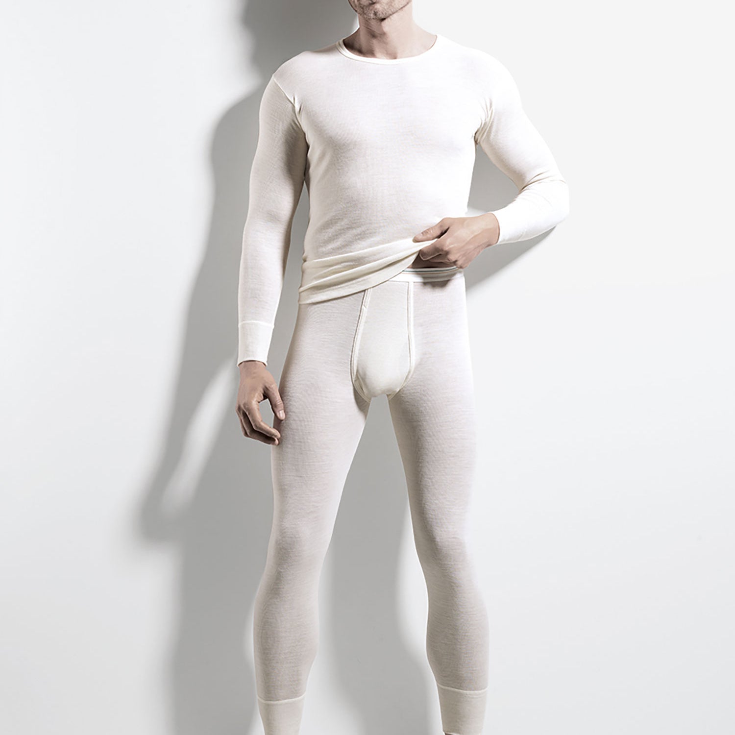 Shirt langarm, O-Neck, VIRGIN WOOL