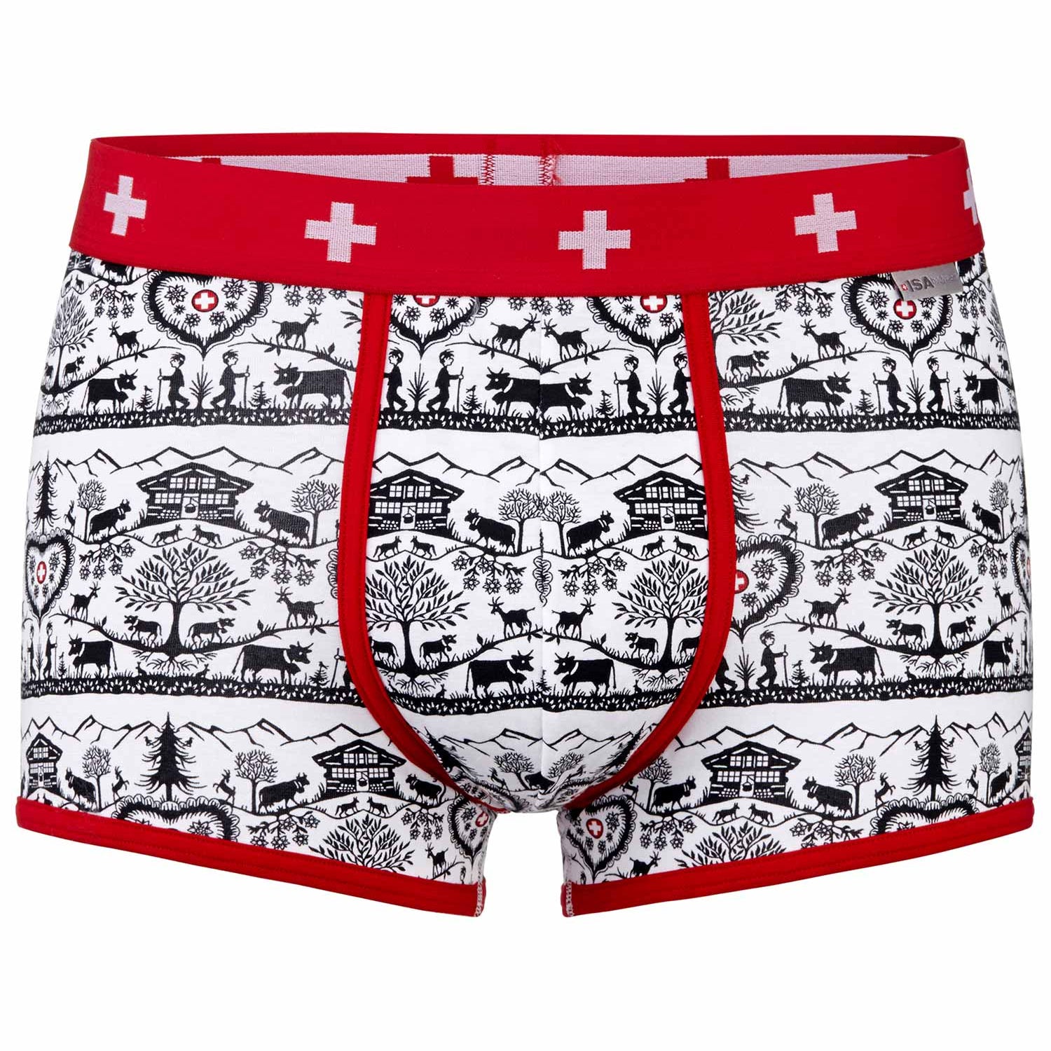 بانت براين ALPENSCHICK بالأبيض/الأسود مع الأحمر