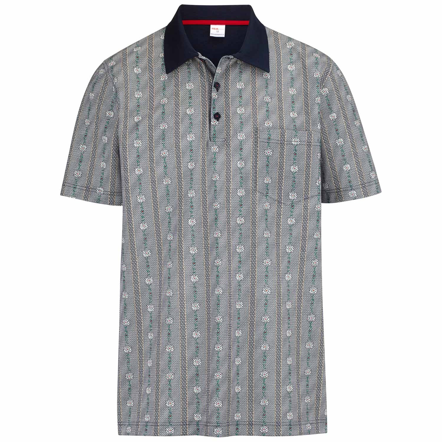 Poloshirt EDELWEISS in hellblau und dunkelblau