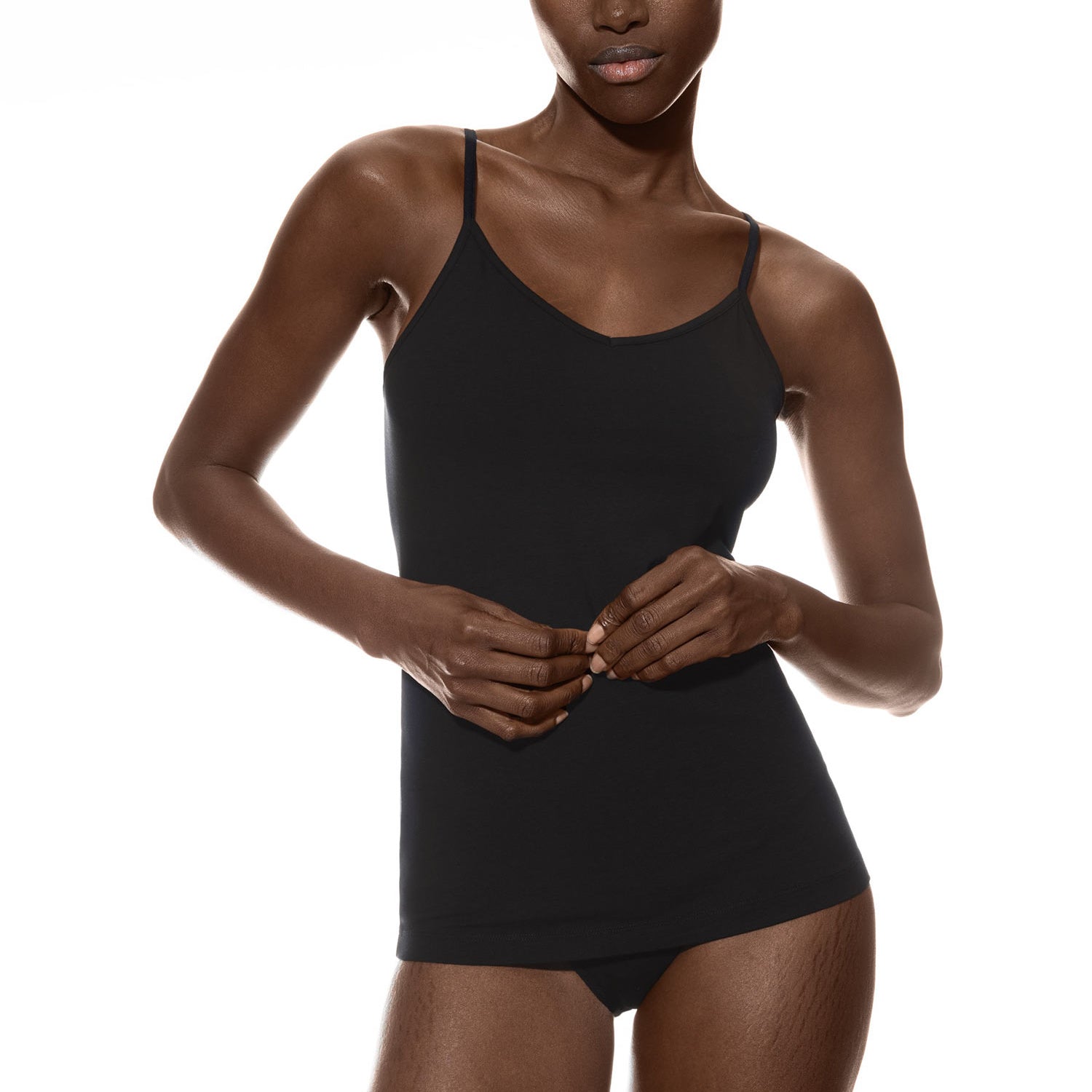 Spaghetti-Top, V-Neck, COMFORT COTTON