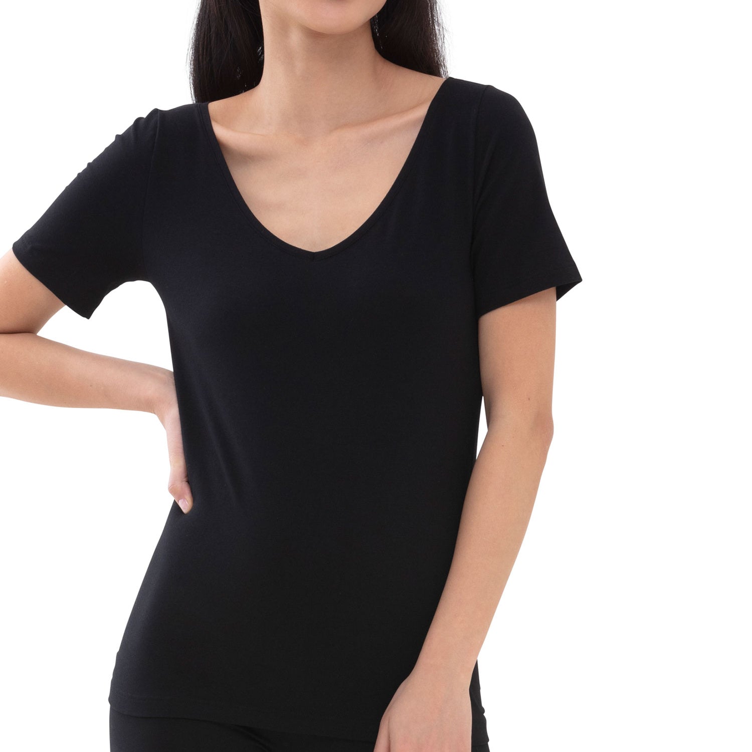 T-Shirt, V-Ausschnitt, SUPERFINE ORGANIC