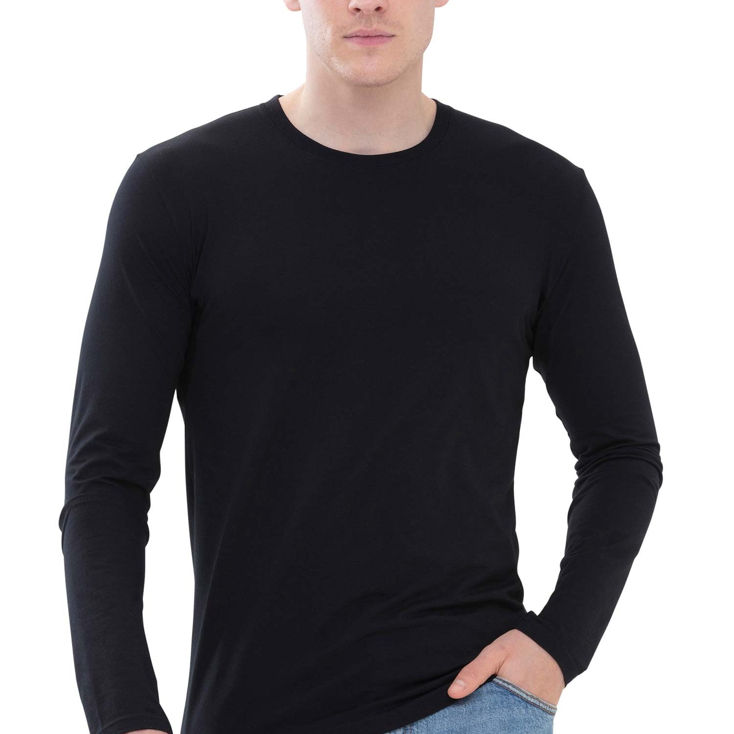 Chemise, manches longues, col rond, HYBRID