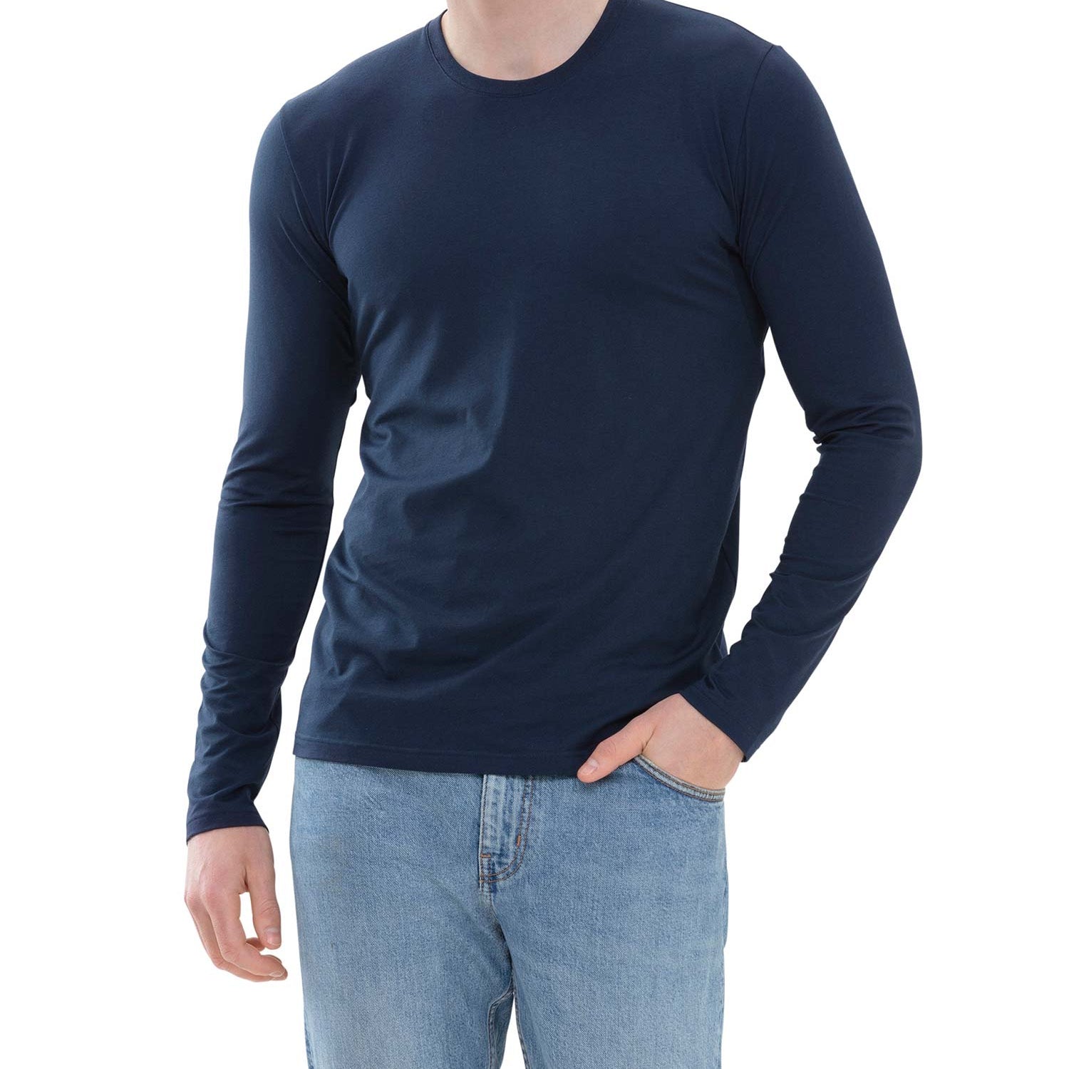 Chemise, manches longues, col rond, HYBRID