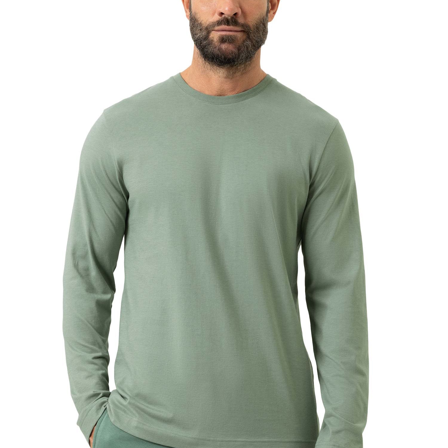 Langarm-Shirt NEO, Rundhals, in Sommerfarbe eden green