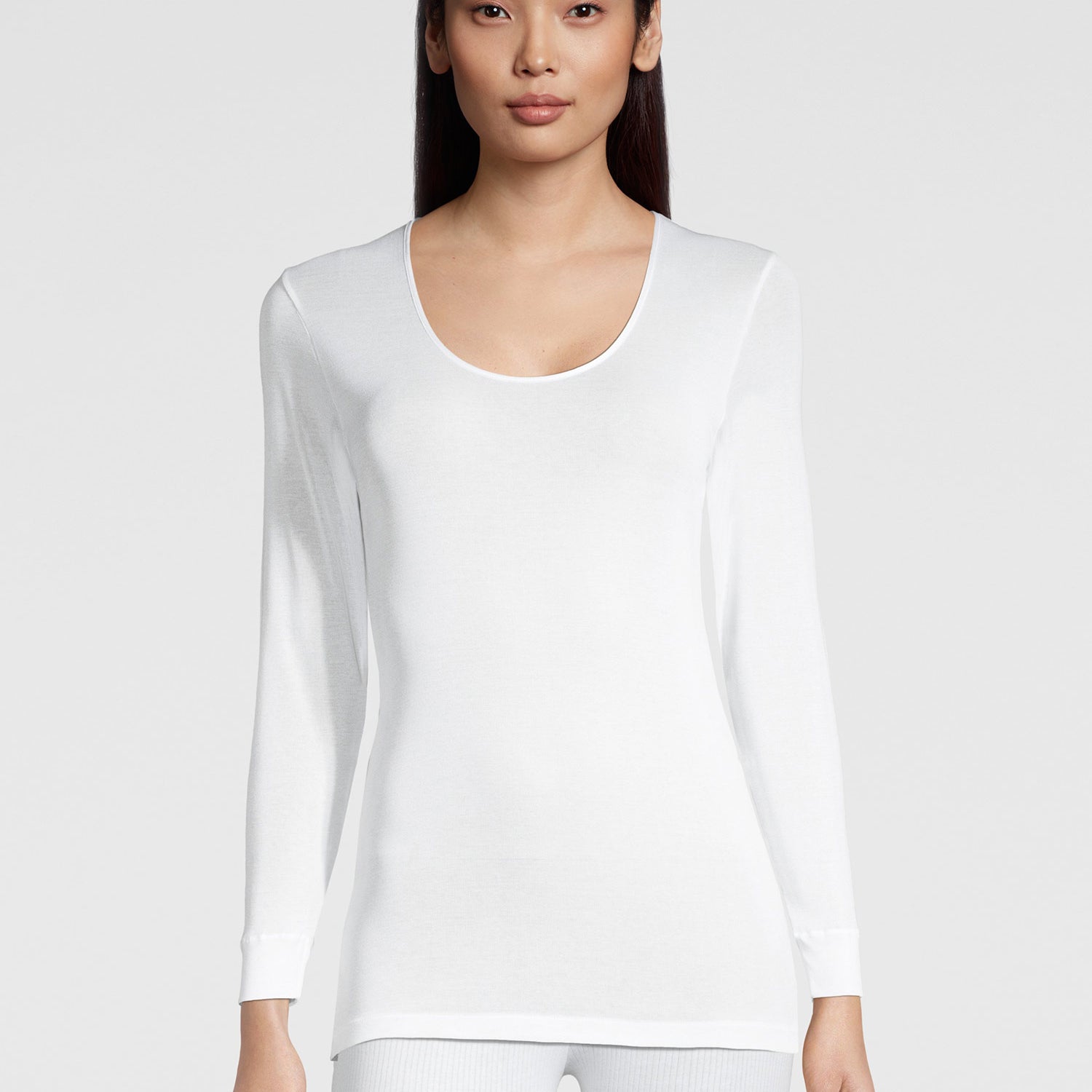 Shirt, long sleeve, round neck, FILOSCOZIA SATIN