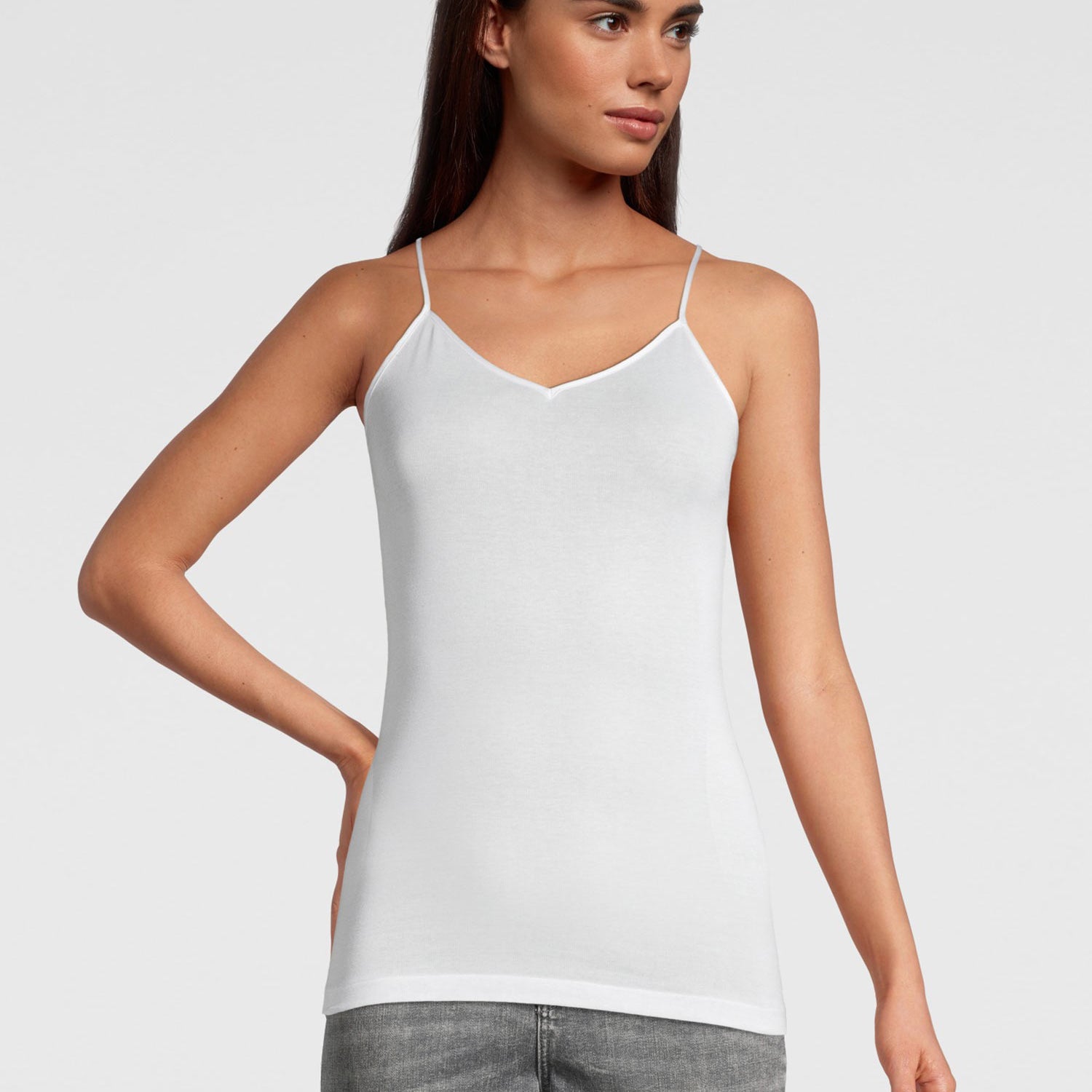 Spaghetti top, V-Neck, FILOSCOZIA SATIN