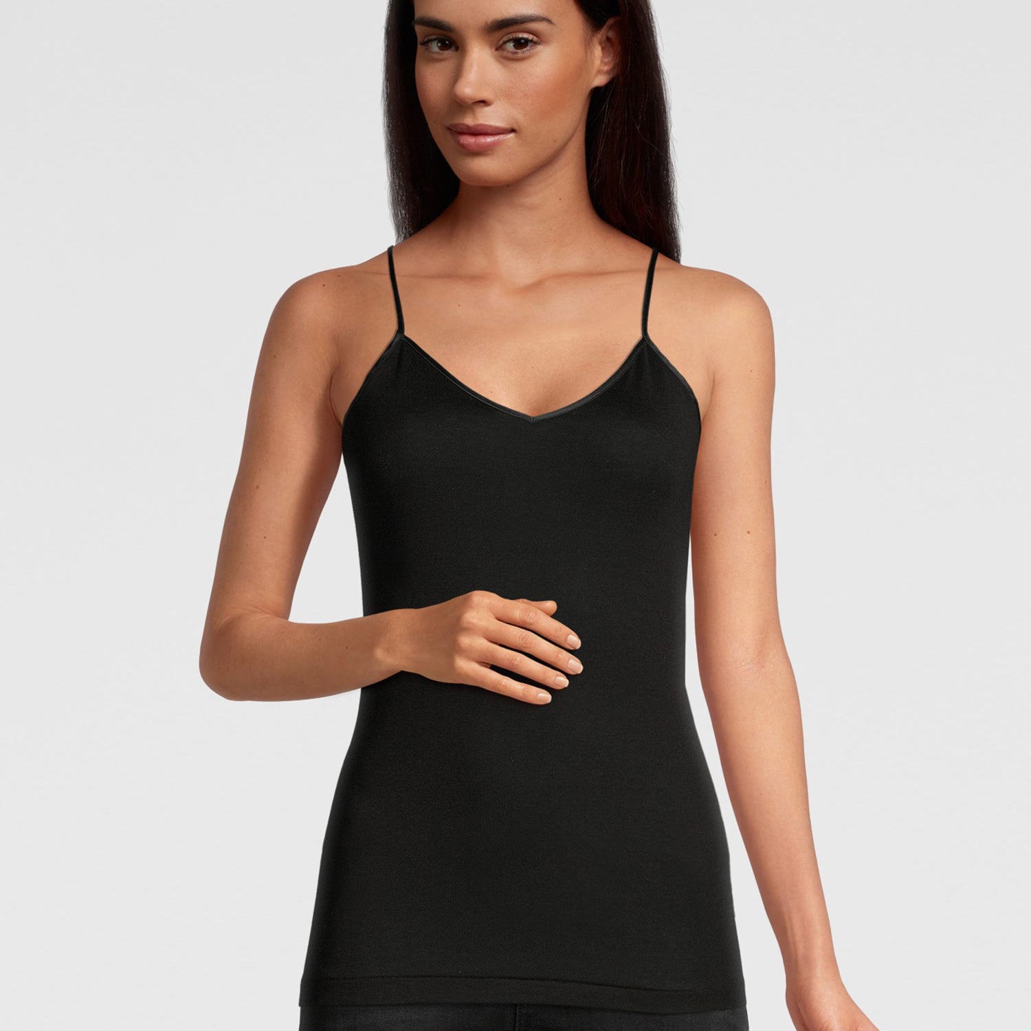 Spaghetti top, V-Neck, FILOSCOZIA SATIN