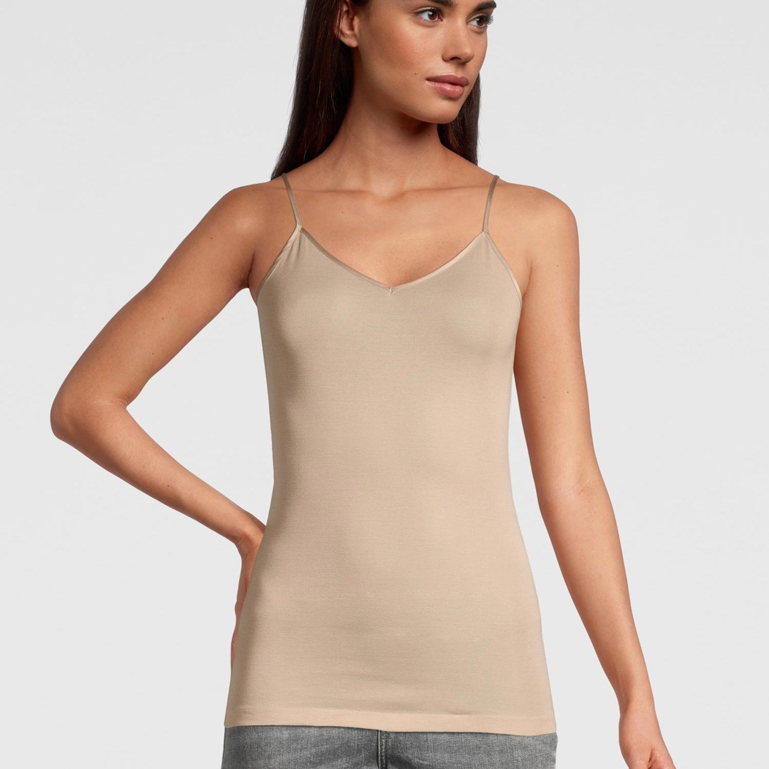 Spaghetti top, V-Neck, FILOSCOZIA SATIN