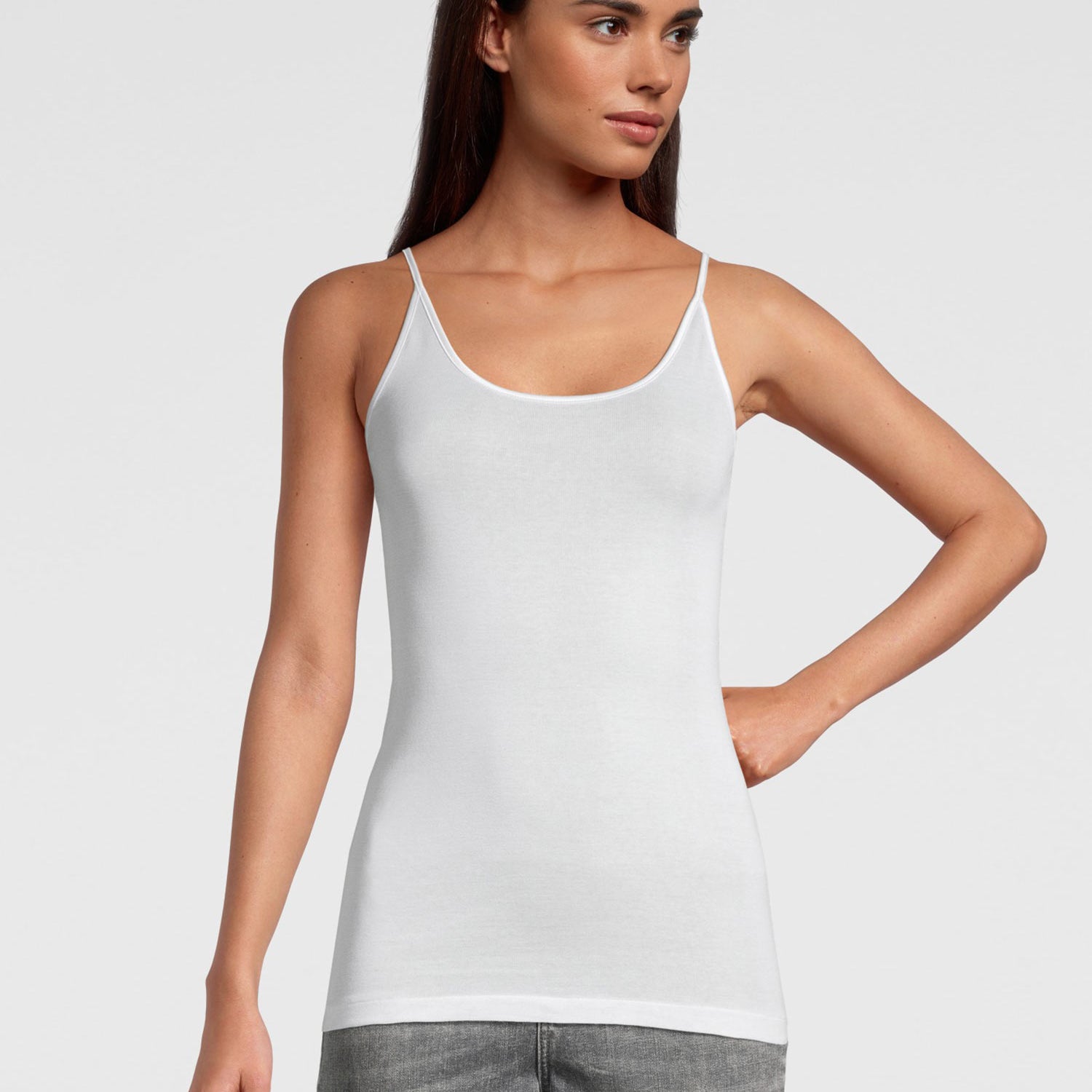 Spaghetti top, round neck, FILOSCOZIA SATIN