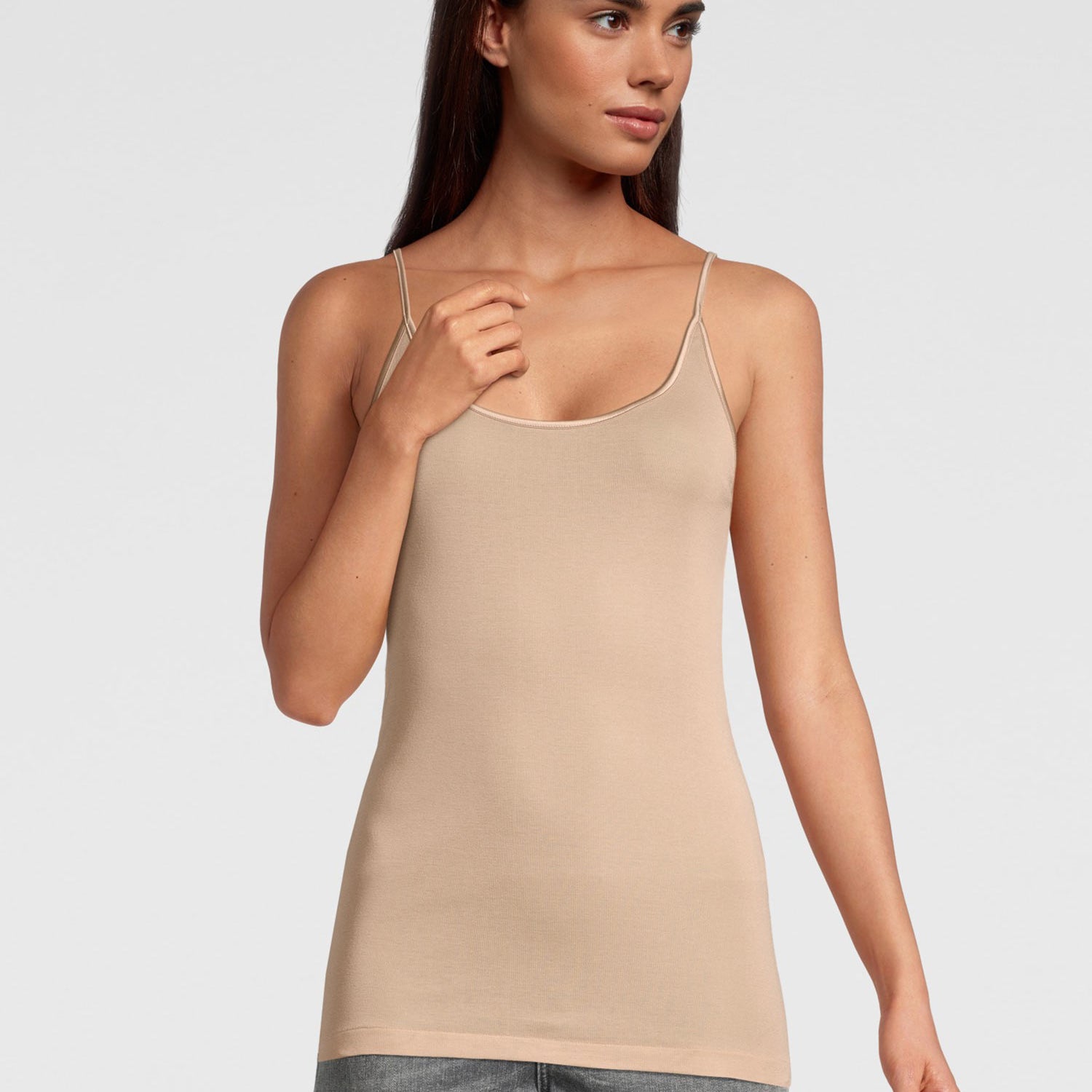 Spaghetti top, round neck, FILOSCOZIA SATIN