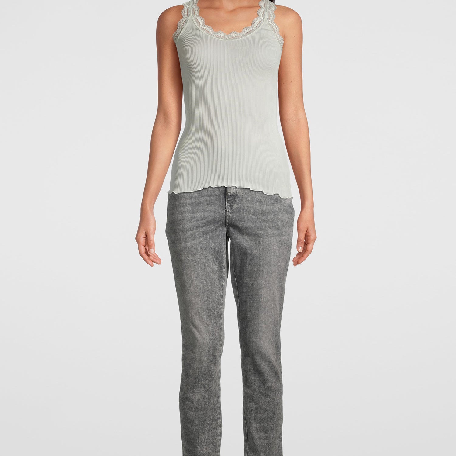 Tank-顶部 配有“Dentelle de Calais®”蕾丝,PURE SILK