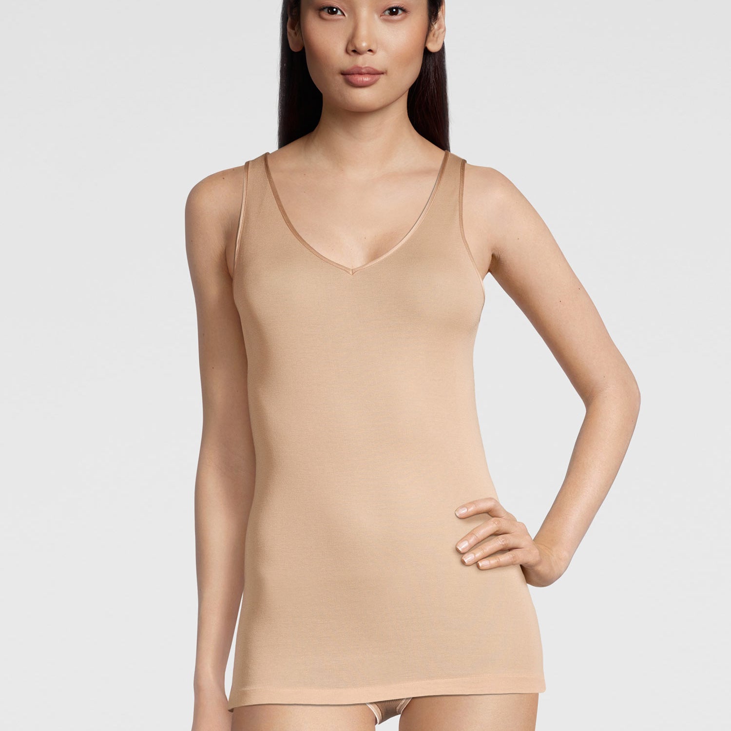 Tank-Top, V-Neck, FILOSCOZIA SATIN