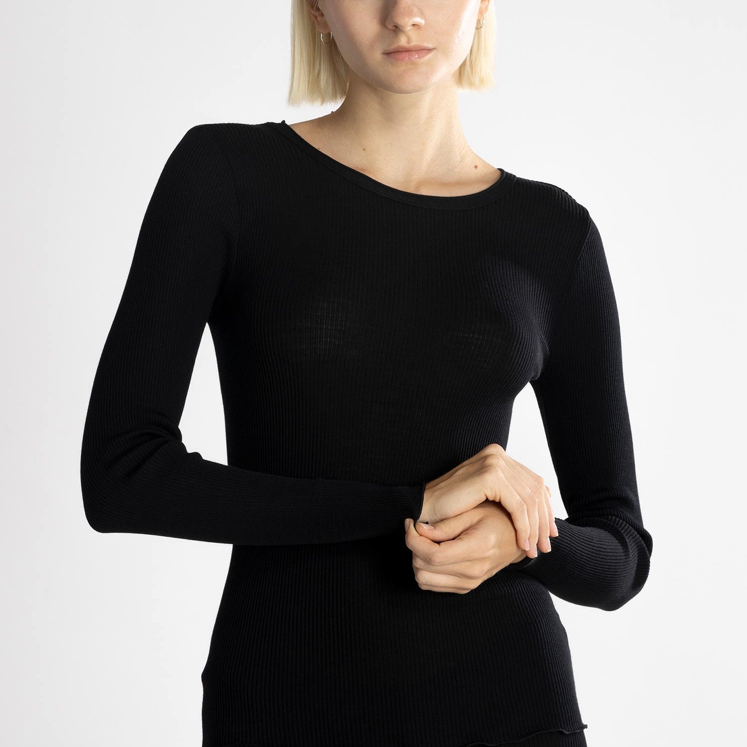 قميص بأكمام طويلة WOOL AND SILK