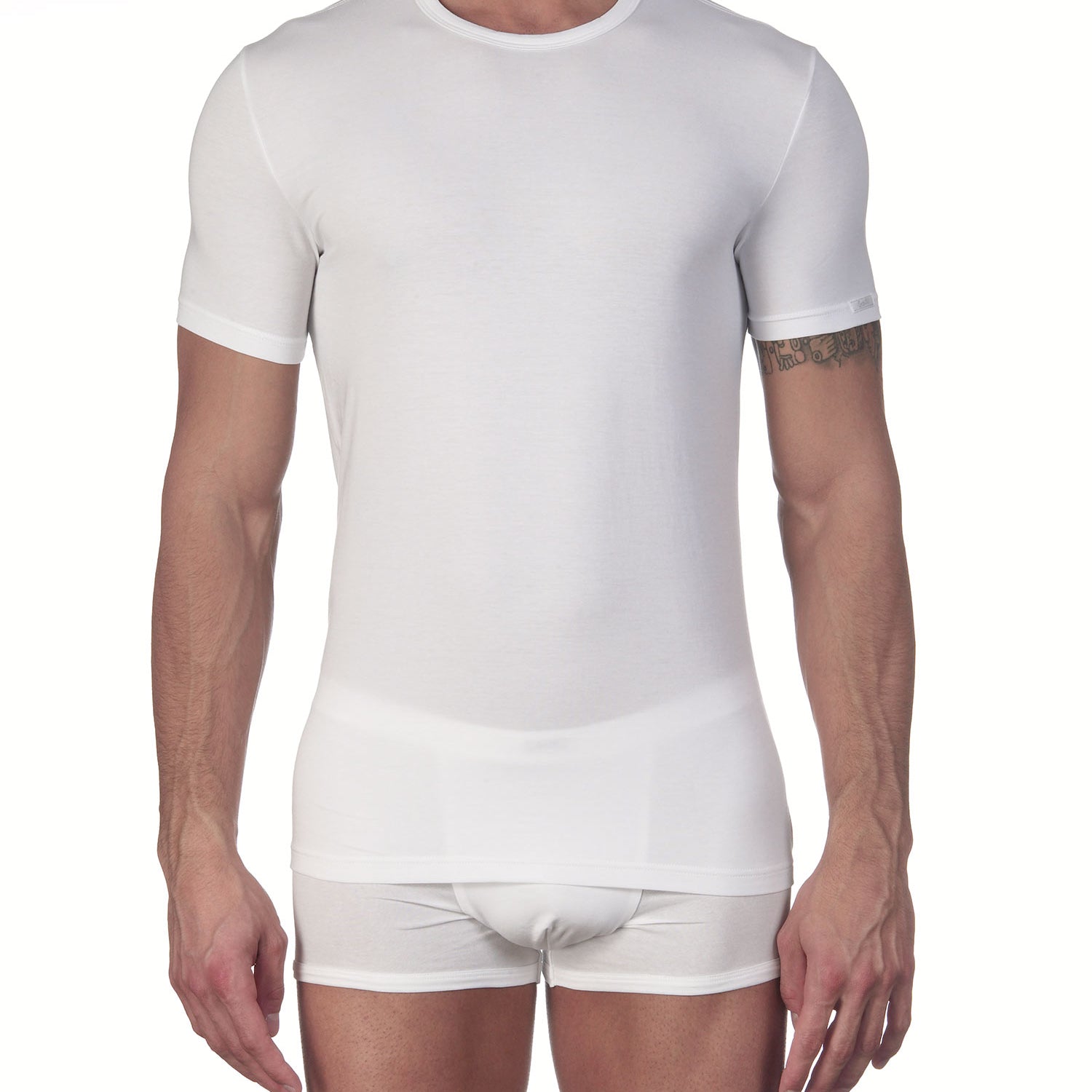 T-Shirt, Rundhals STRETCH JERSEY COTTON