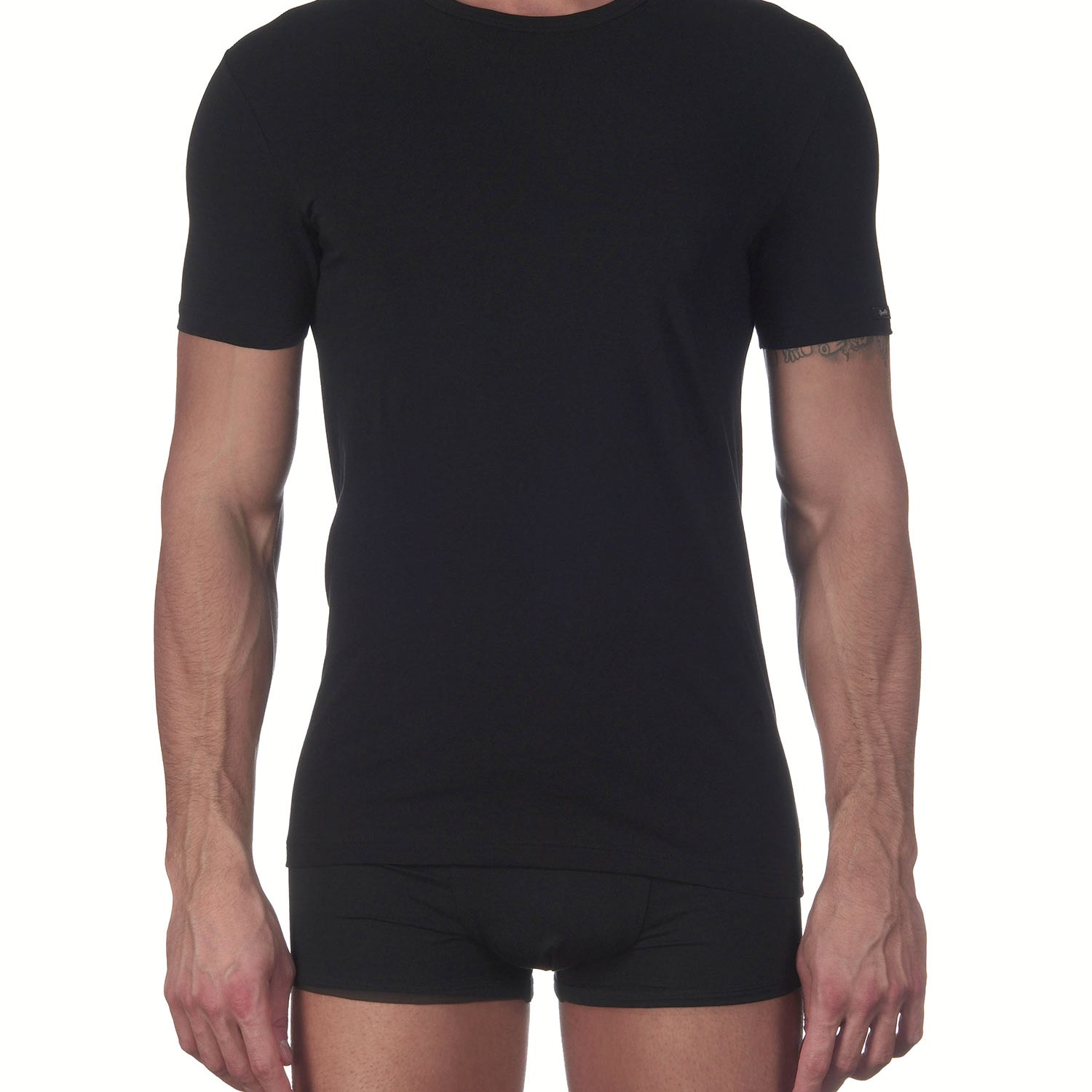 T-Shirt, Rundhals STRETCH JERSEY COTTON