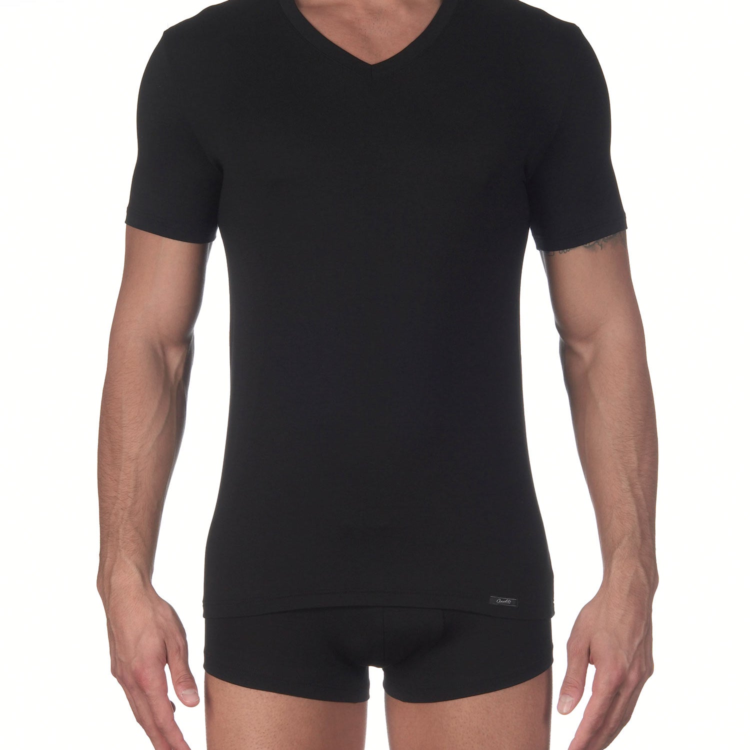 T-Shirt, V-Neck, STRETCH JERSEY