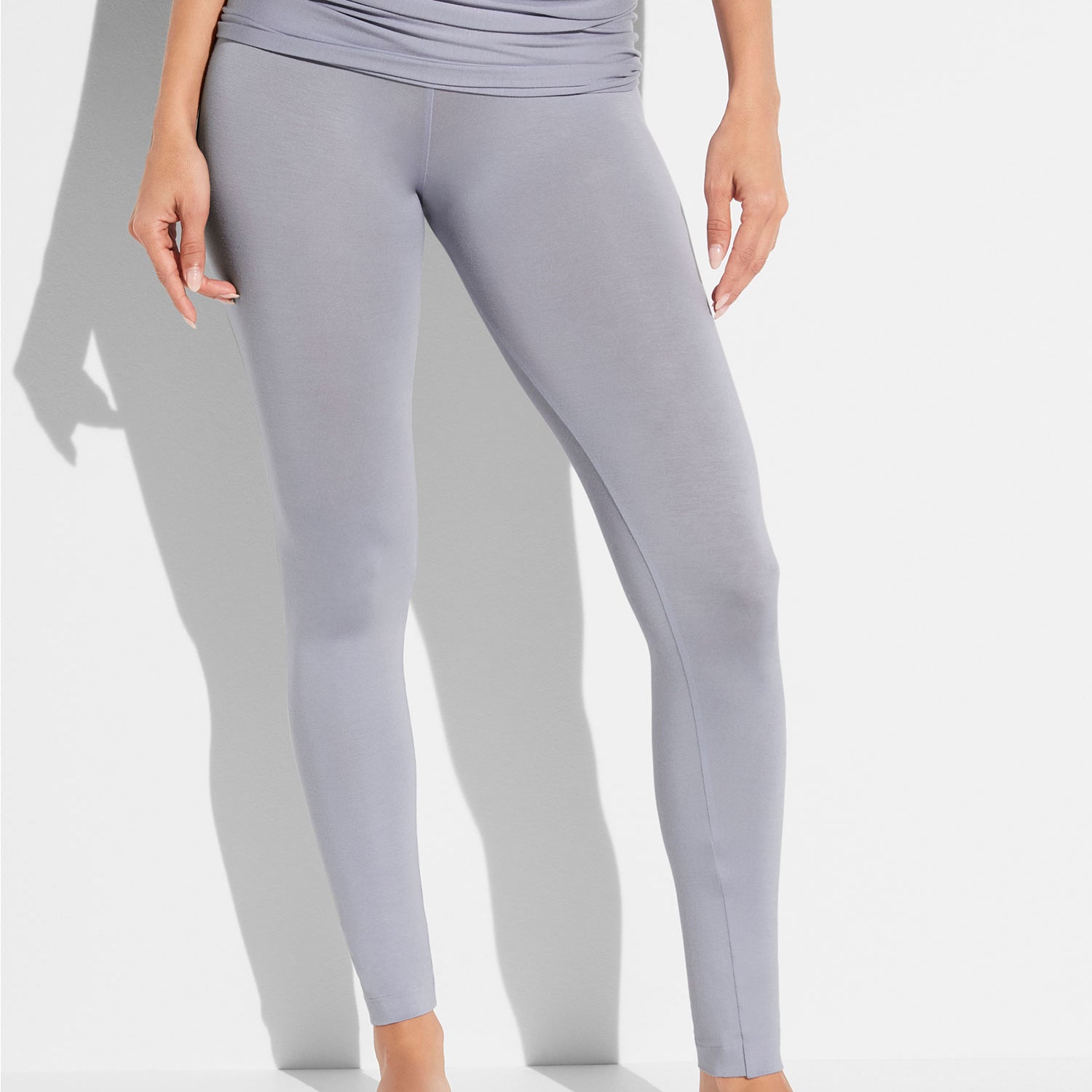 Leggings mit Foldover-Bund, PURENESS, in lavender blue