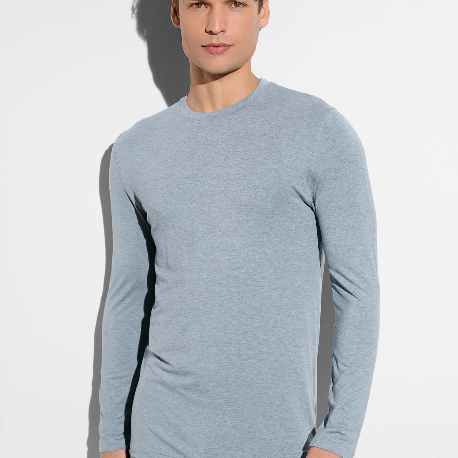 Shirt COZY COMFORT, langarm, in Sommerfarbe azur mélange