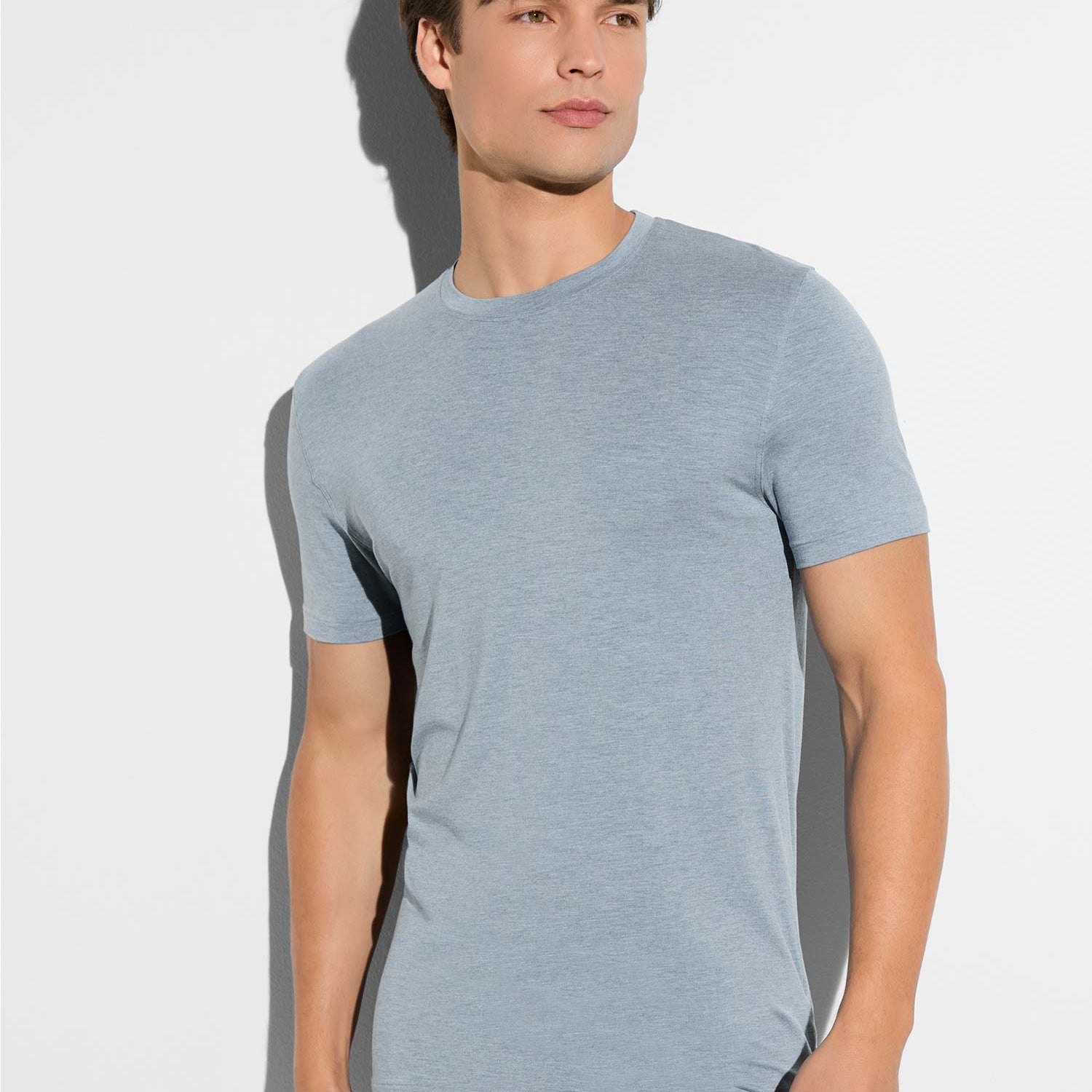 T-Shirt COZY COMFORT, kurzarm, in Sommerfarbe azur mélange