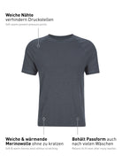 chemise à manches courtes DEEPSLEEPWEAR Warming - anthracite (CALIDA 989)