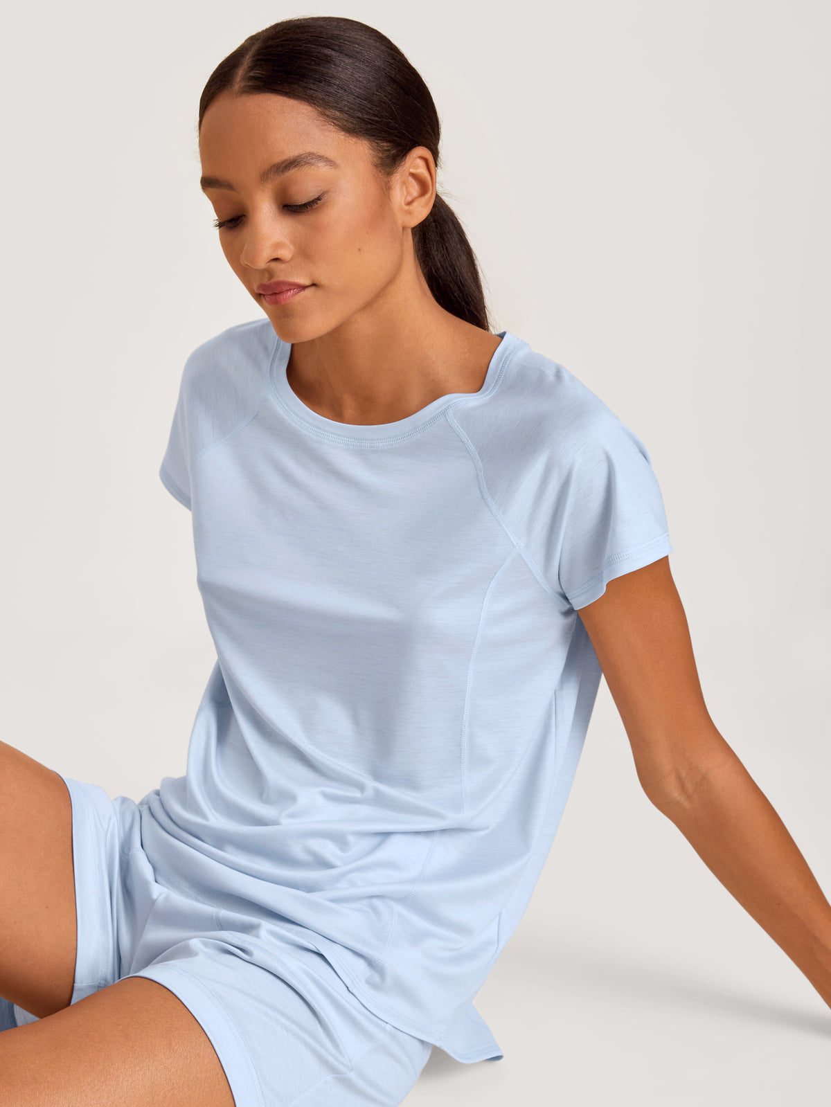 chemise à manches courtes DEEPSLEEPWEAR Cooling - bleu harmonieux (CALIDA 470)