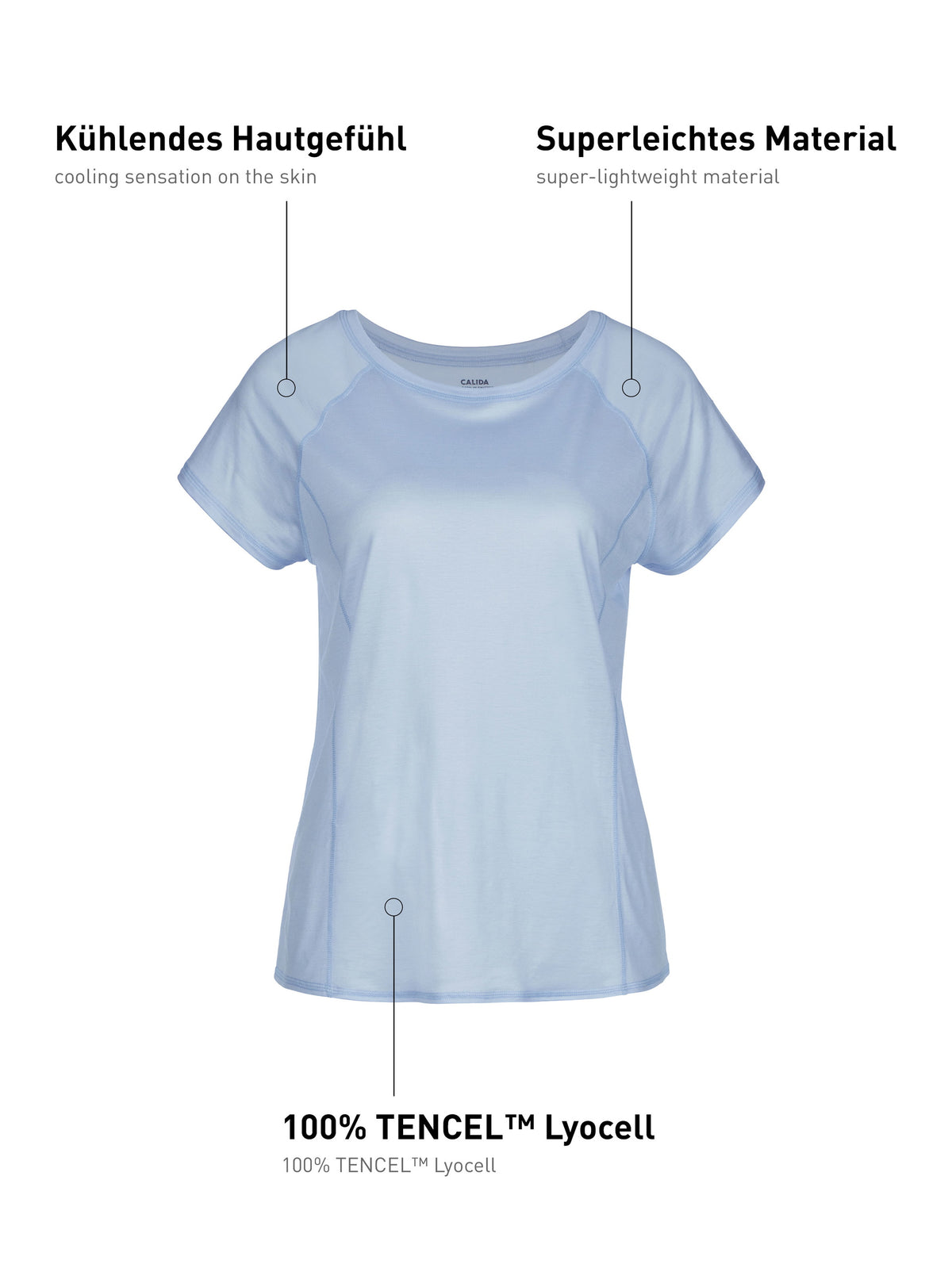 chemise à manches courtes DEEPSLEEPWEAR Cooling - bleu harmonieux (CALIDA 470)
